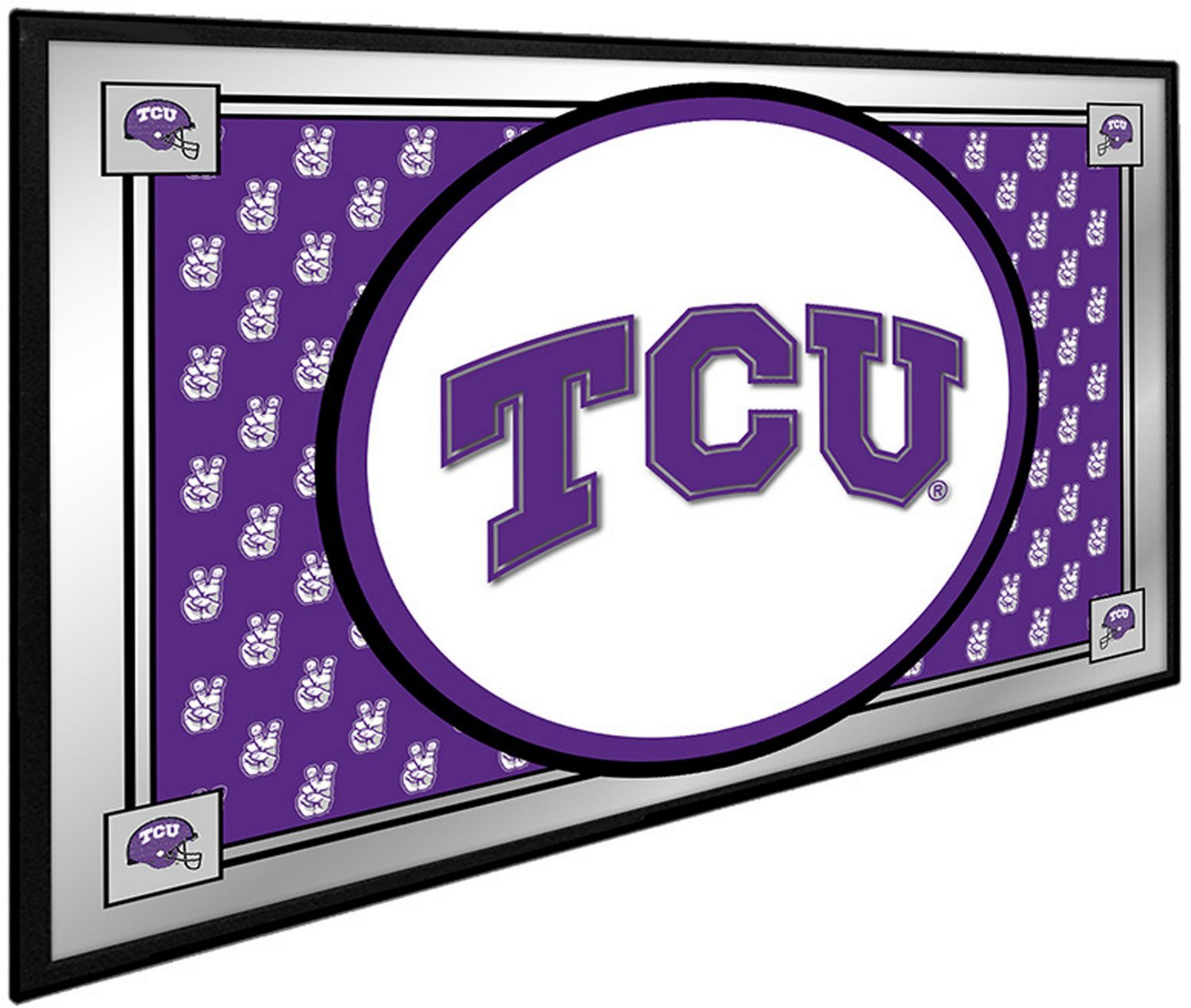 The Fan-Brand Texas Christian University Team Spirit Framed Mirrored Wall Sign - view number 2