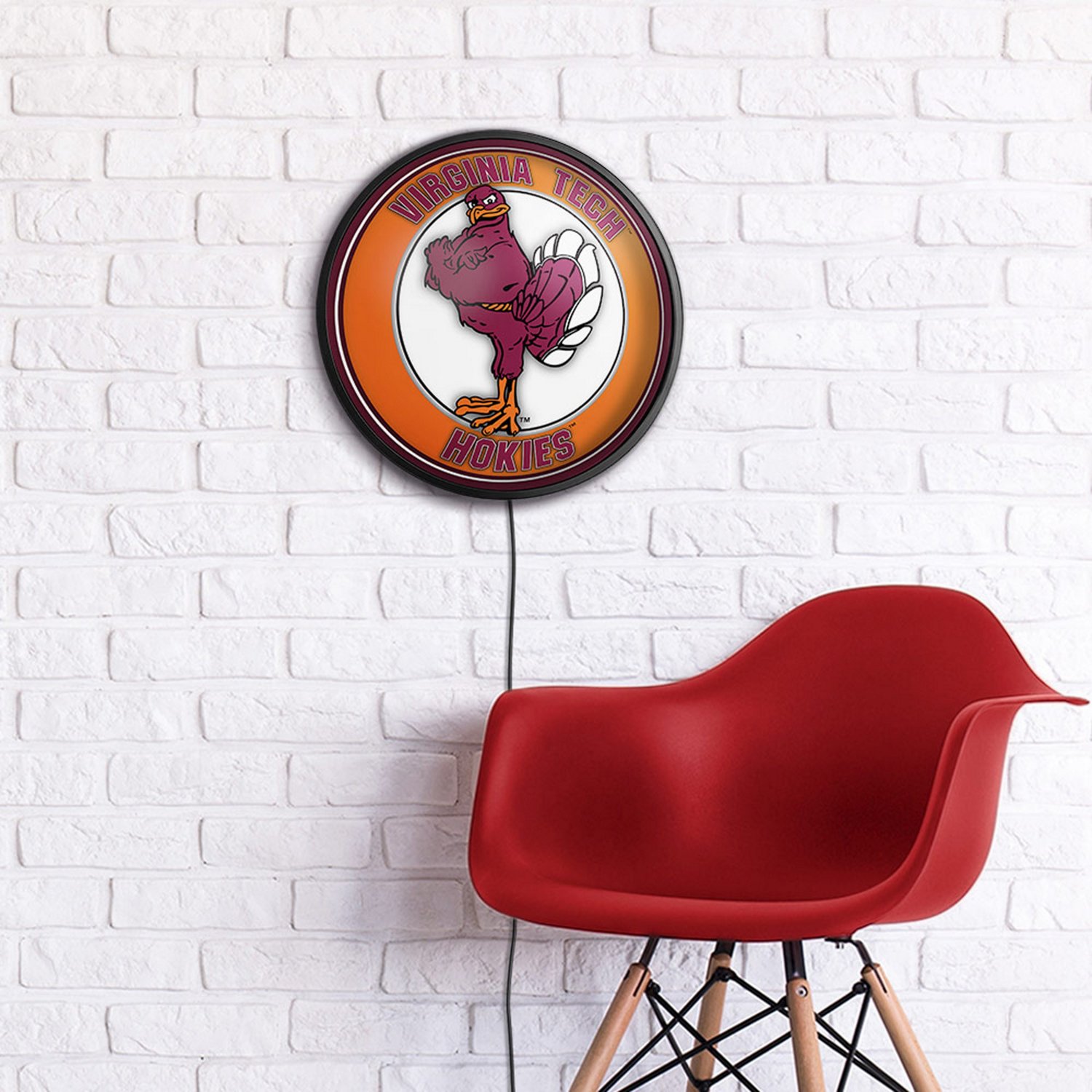 The Fan-Brand Virginia Tech Mascot Round Slimline Lighted Wall Sign - view number 4
