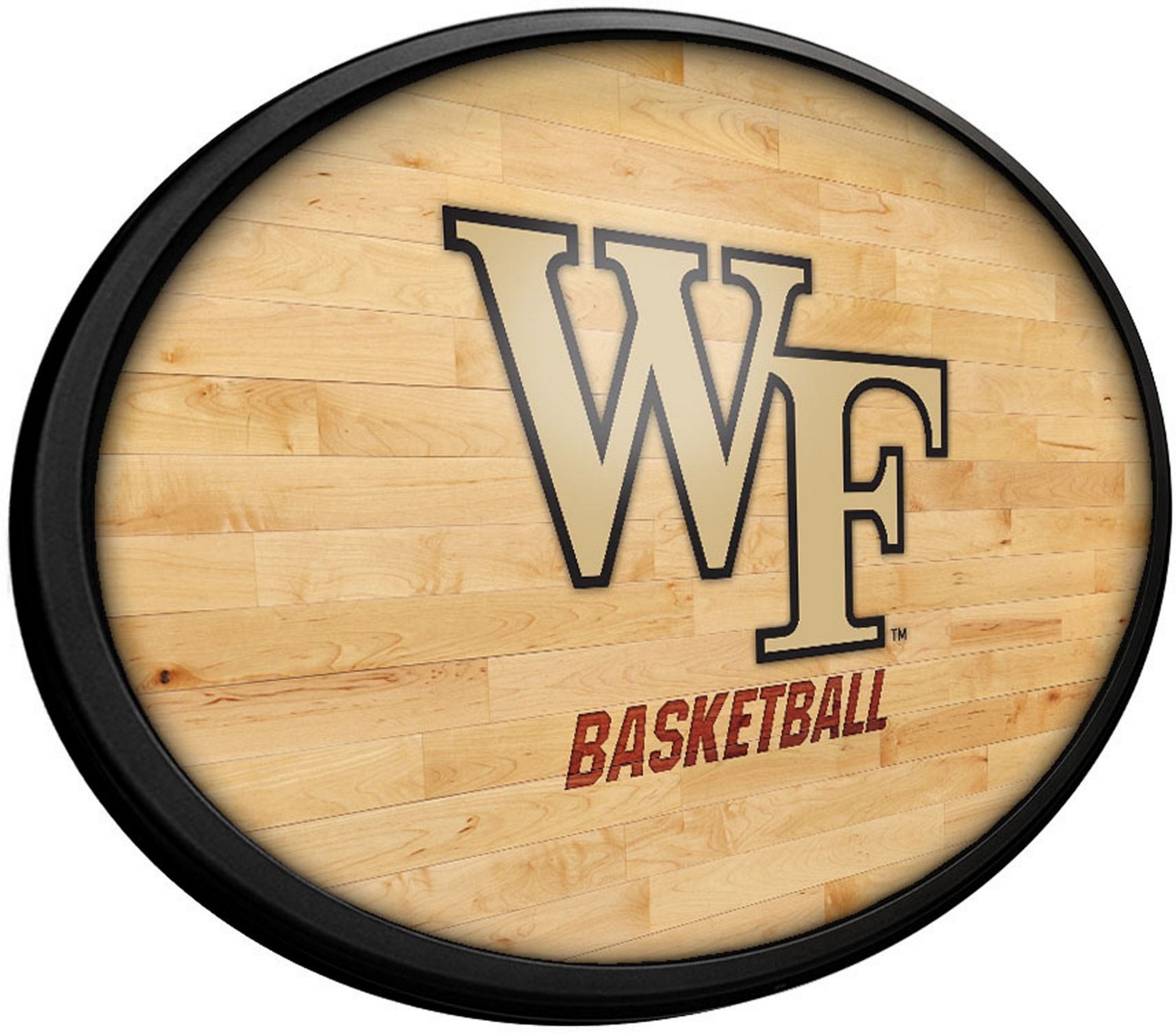 The Fan-Brand Wake Forest University Hardwood Oval Slimline Lighted Wall Sign - view number 2