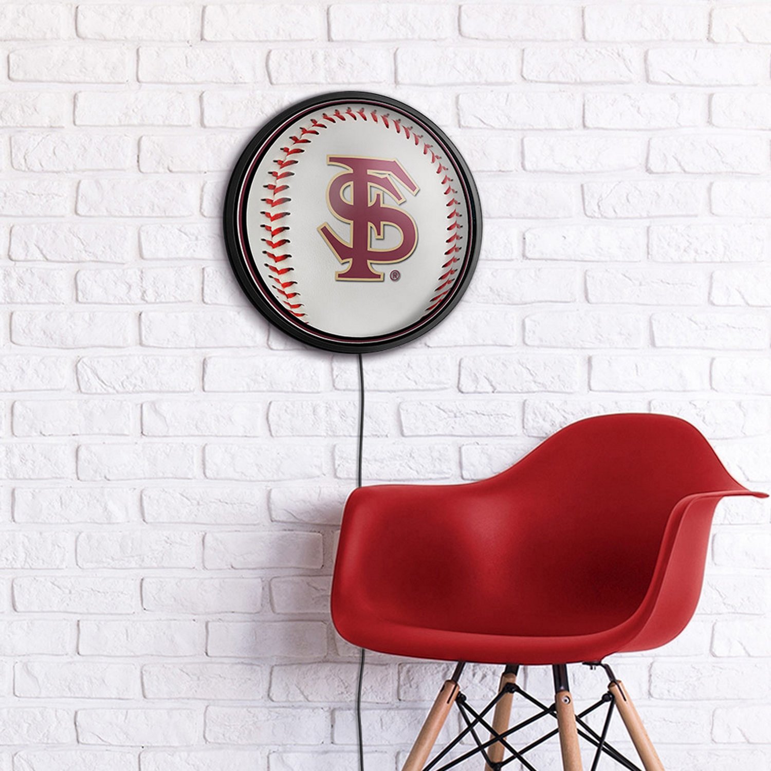 The Fan-Brand Florida State University Baseball Round Slimline Lighted Sign - view number 3