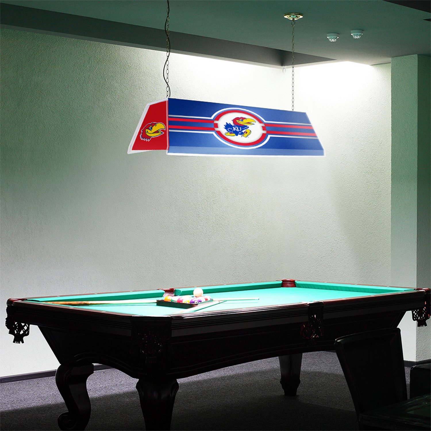 The Fan-Brand University of Kansas Edge Glow Pool Table Light - view number 4