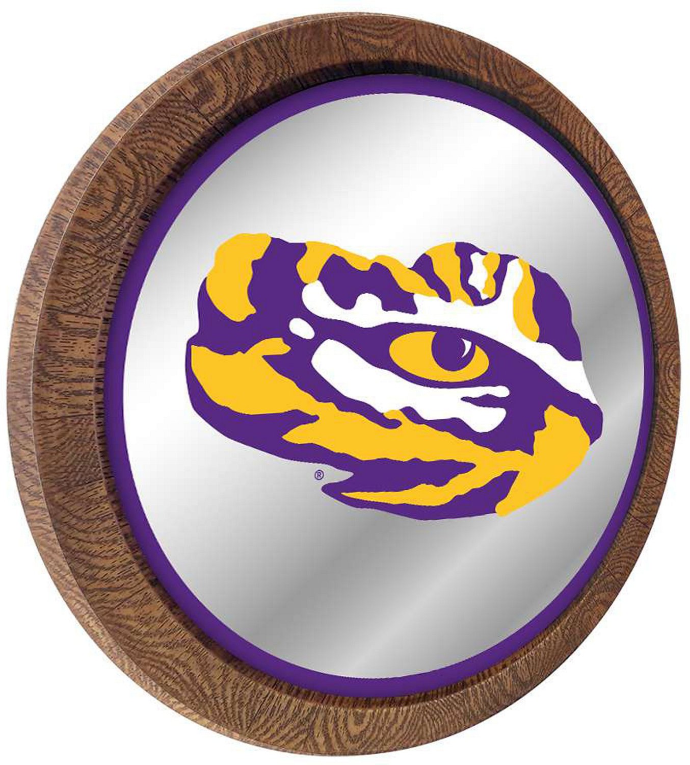 The Fan-Brand Louisiana State University Tiger Eye Faux Barrel Top Mirrored Sign - view number 2