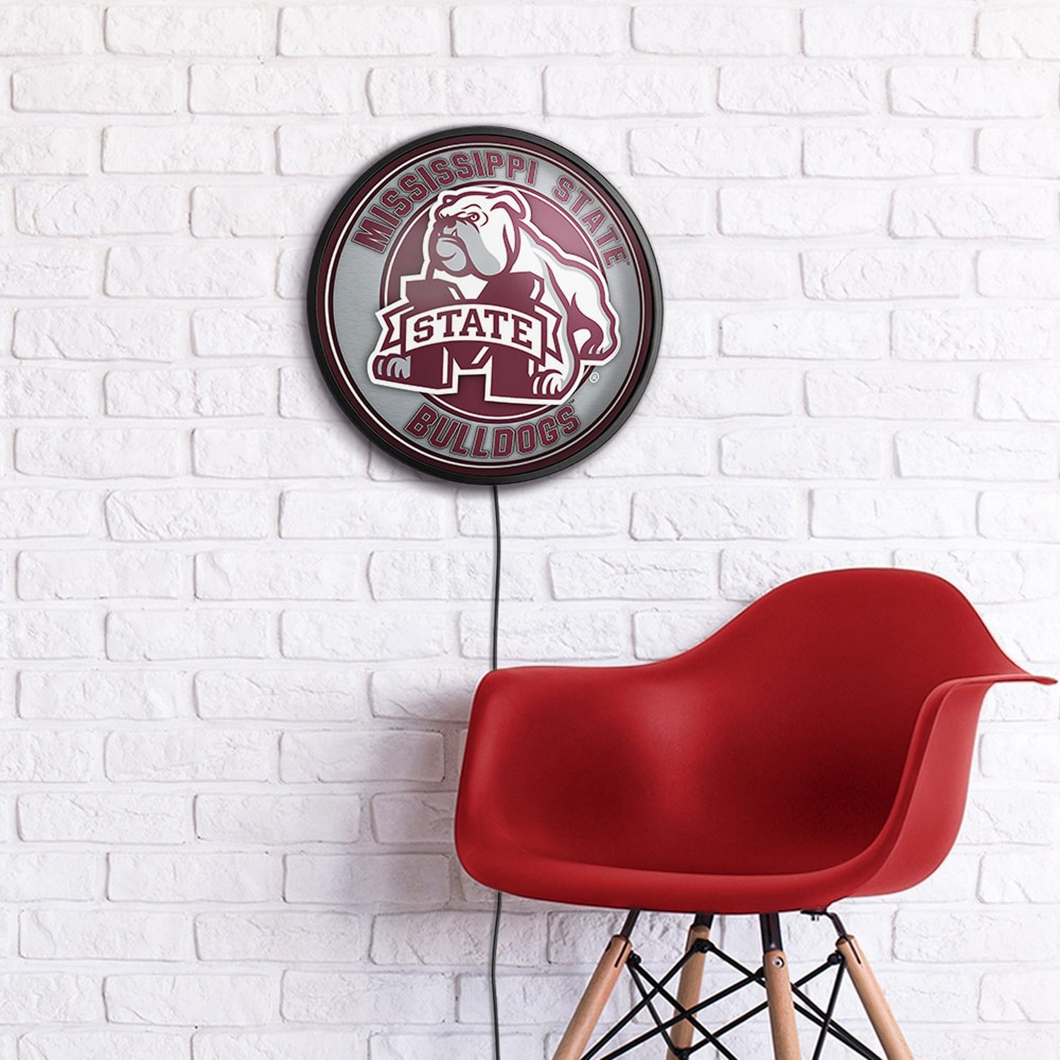 The Fan-Brand Mississippi State University Mascot Round Slimline Lighted Wall Sign - view number 4