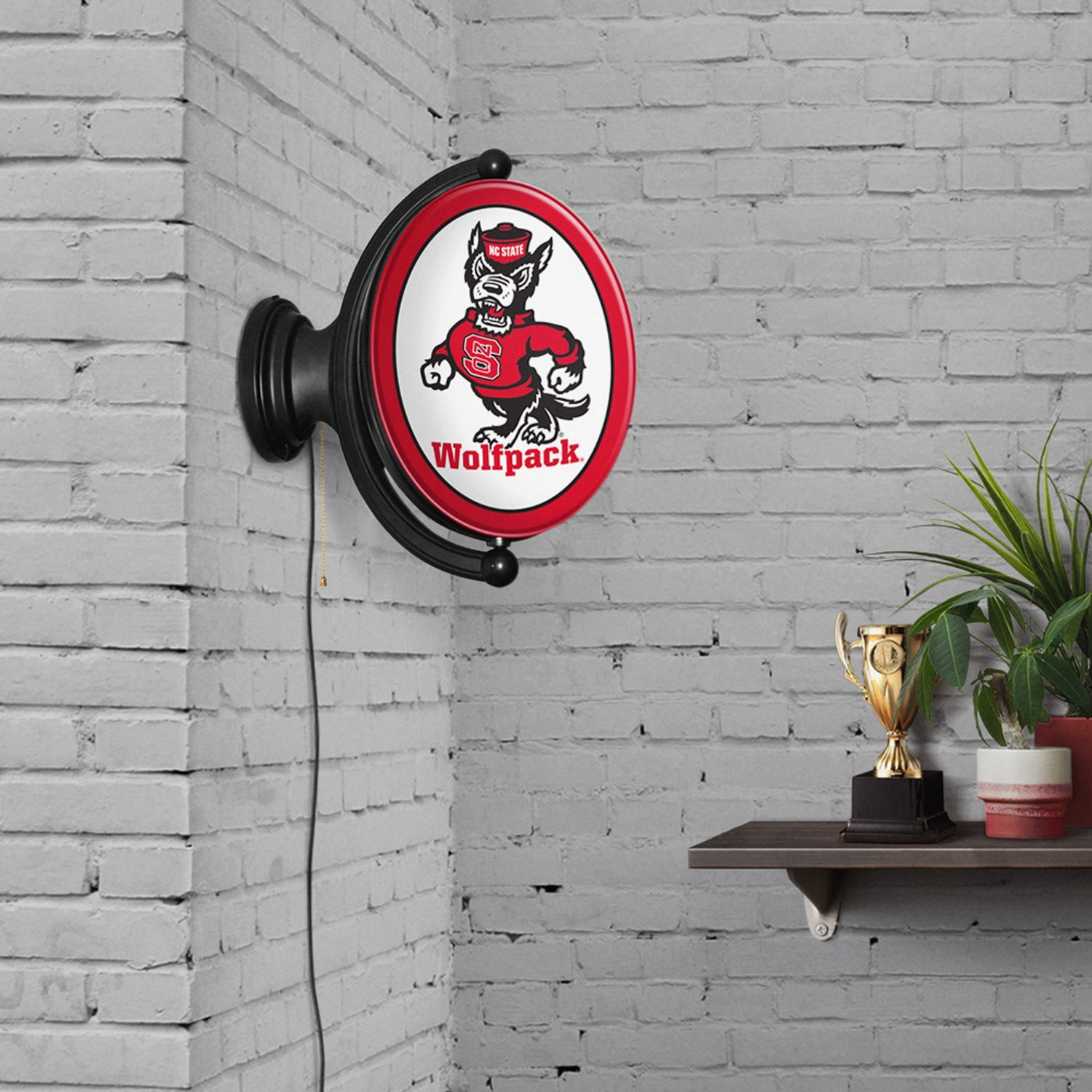 The Fan-Brand North Carolina State University Tuffy Original Oval Rotating Lighted Sign  - view number 4
