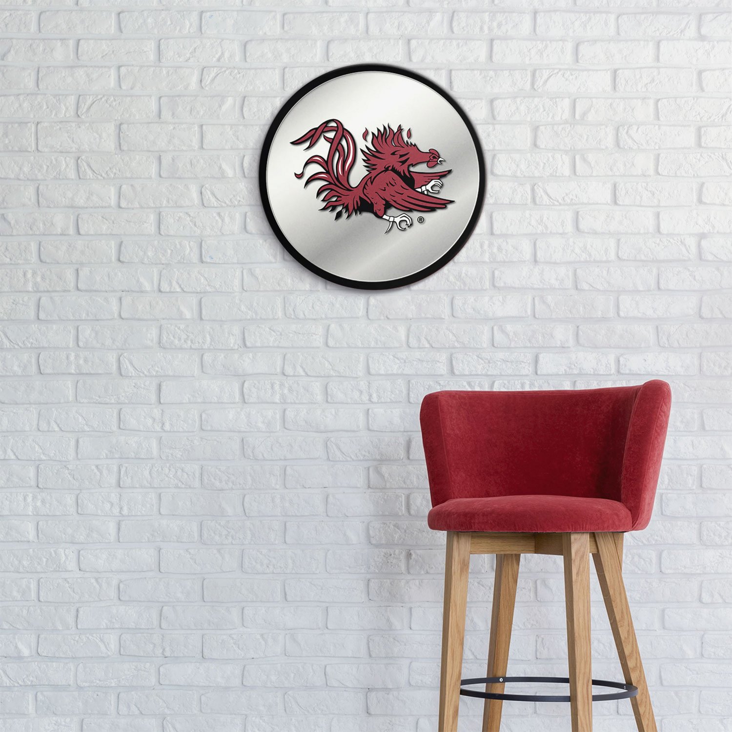 The Fan-Brand University of South Carolina Mascot Modern Disc Mirrored Wall Sign - view number 3