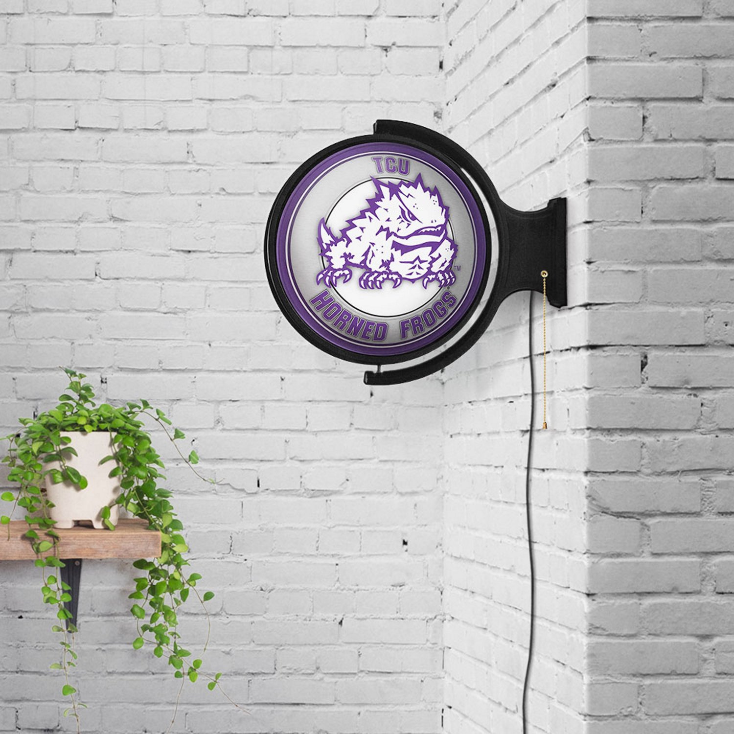The Fan-Brand Texas Christian University Mascot Original Round Rotating Lighted Sign  - view number 4