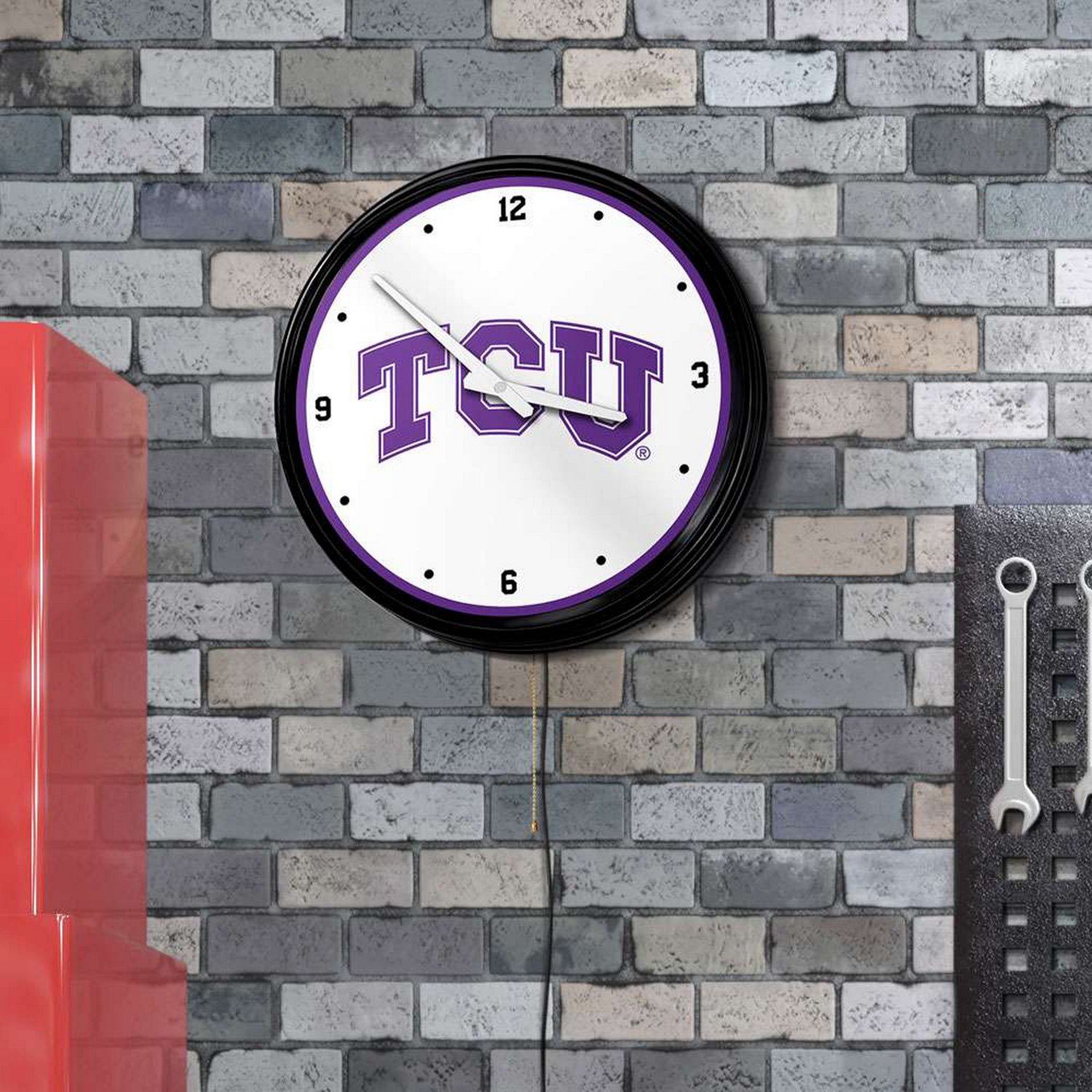 The Fan-Brand Texas Christian University Retro Lighted Wall Clock  - view number 4