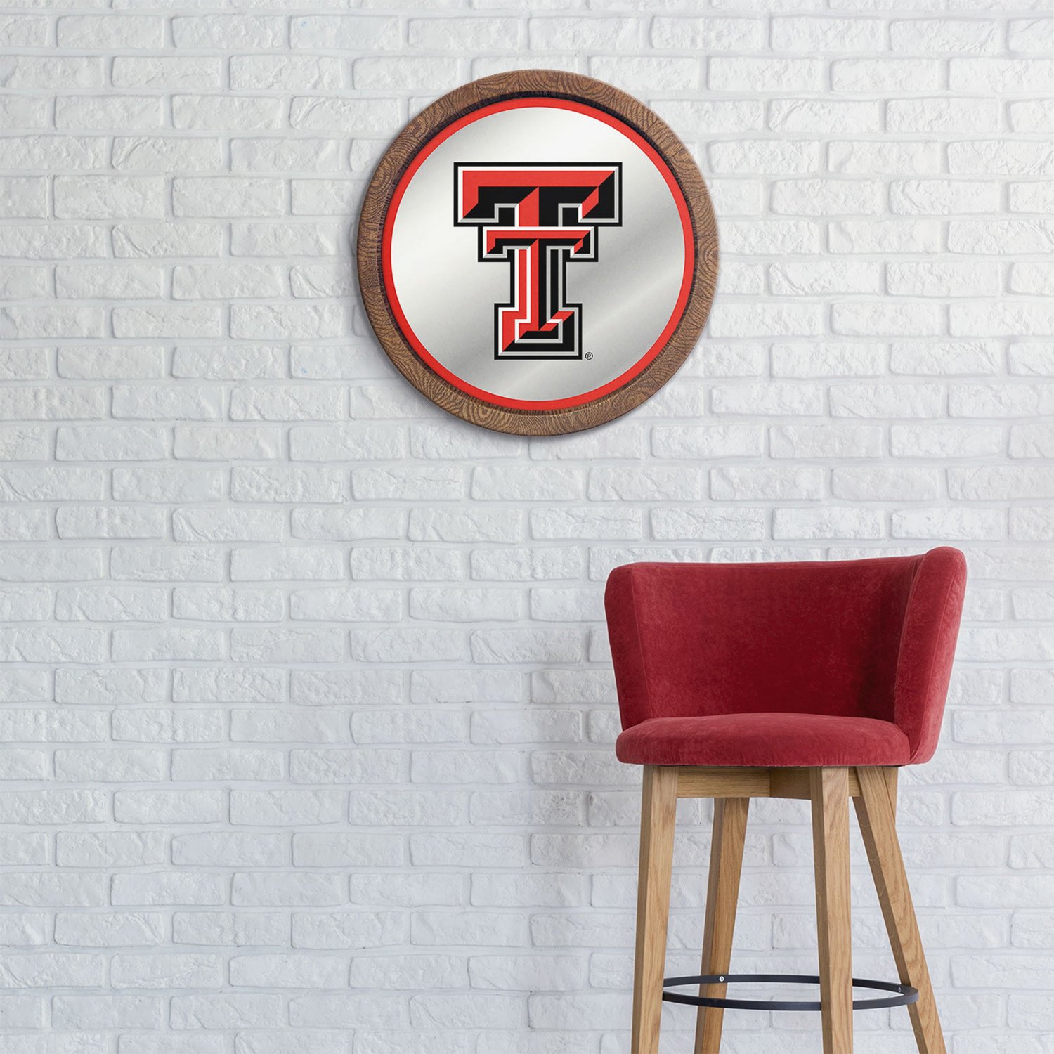 The Fan-Brand Texas Tech University Barrel Top Mirrored Wall Sign - view number 3