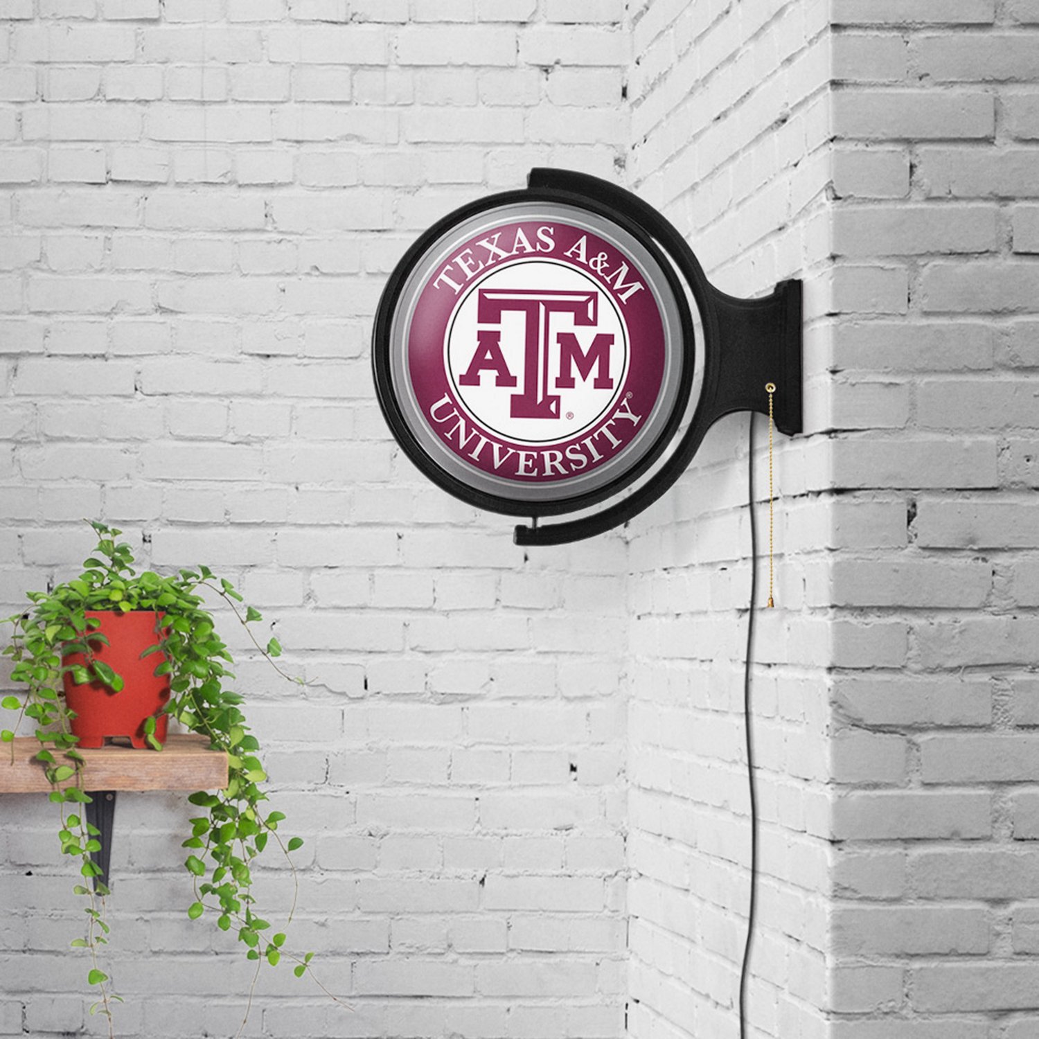 The Fan-Brand Texas A&M University Original Round Rotating Lighted Sign  - view number 4