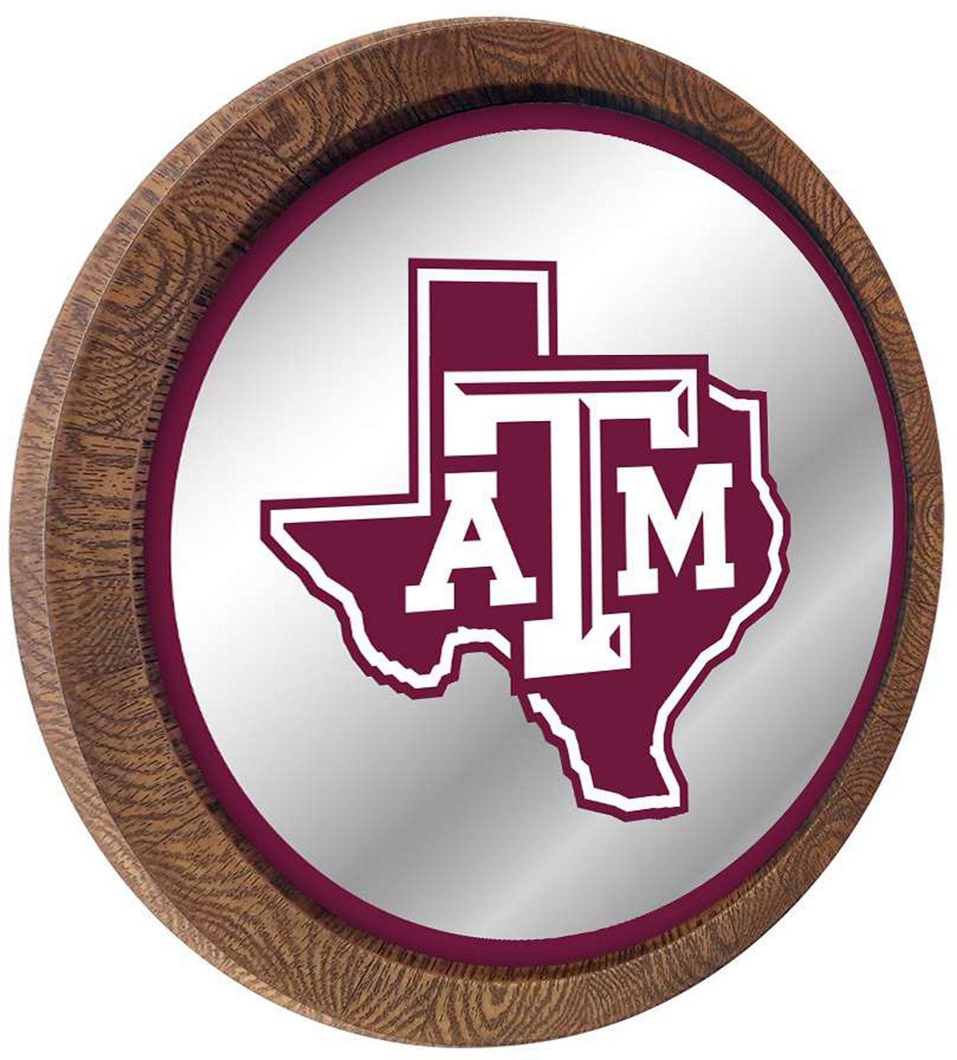 The Fan-Brand Texas A&M University Texas Faux Barrel Top Mirrored Wall Sign - view number 2