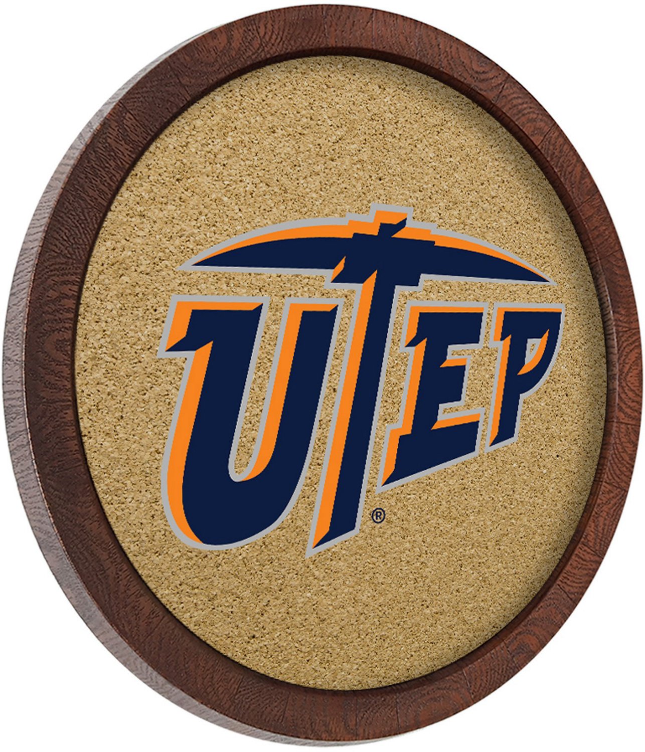 The Fan-Brand University of Texas at El Paso “Faux” Barrel Framed Cork Board - view number 2