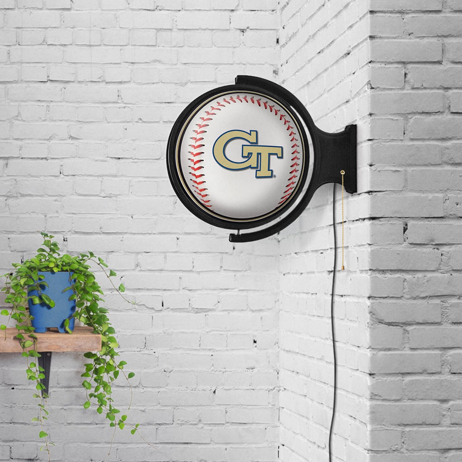 The Fan-Brand Georgia Tech Baseball Round Rotating Lighted Sign  - view number 3