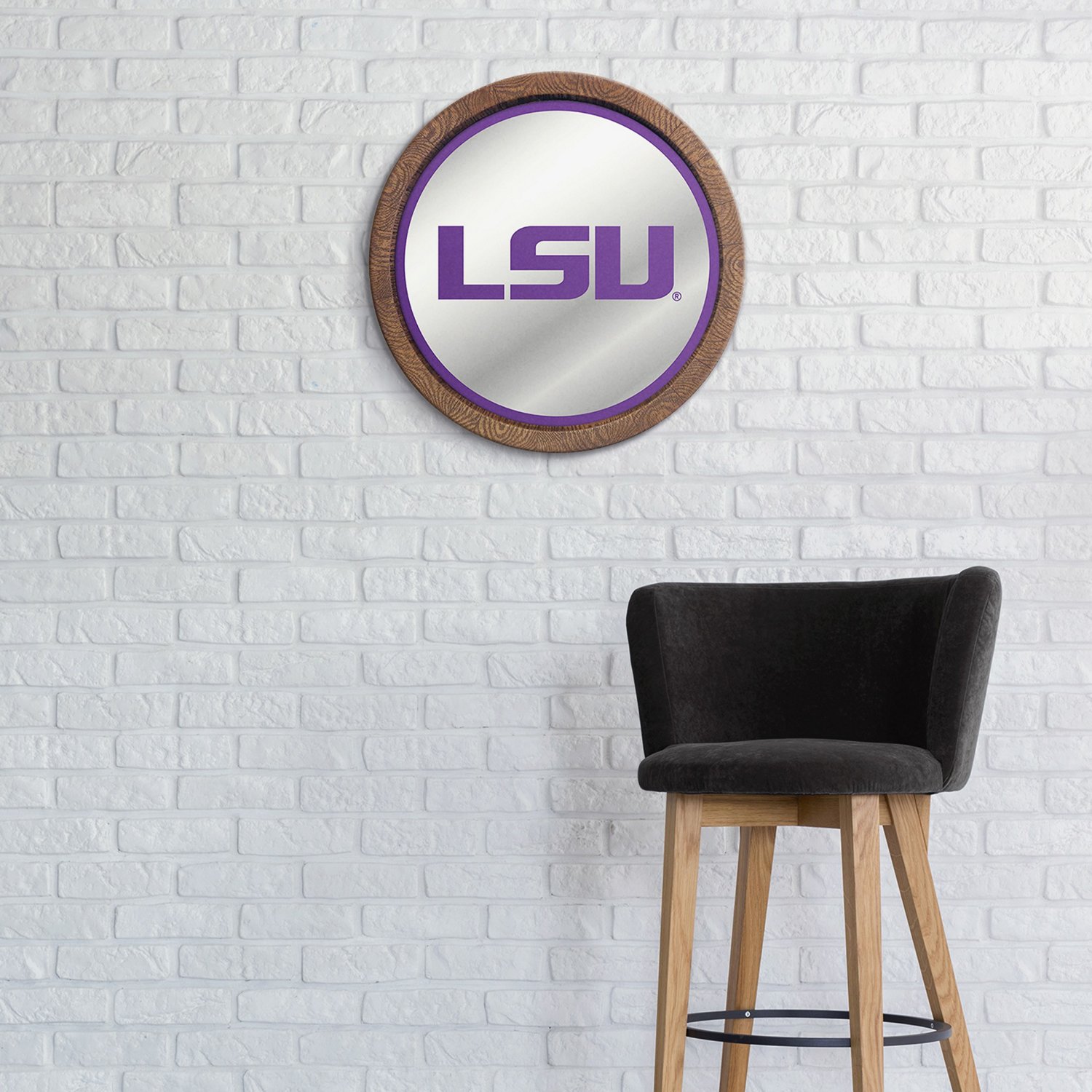 The Fan-Brand Louisiana State University Faux Barrel Top Mirrored Sign - view number 3