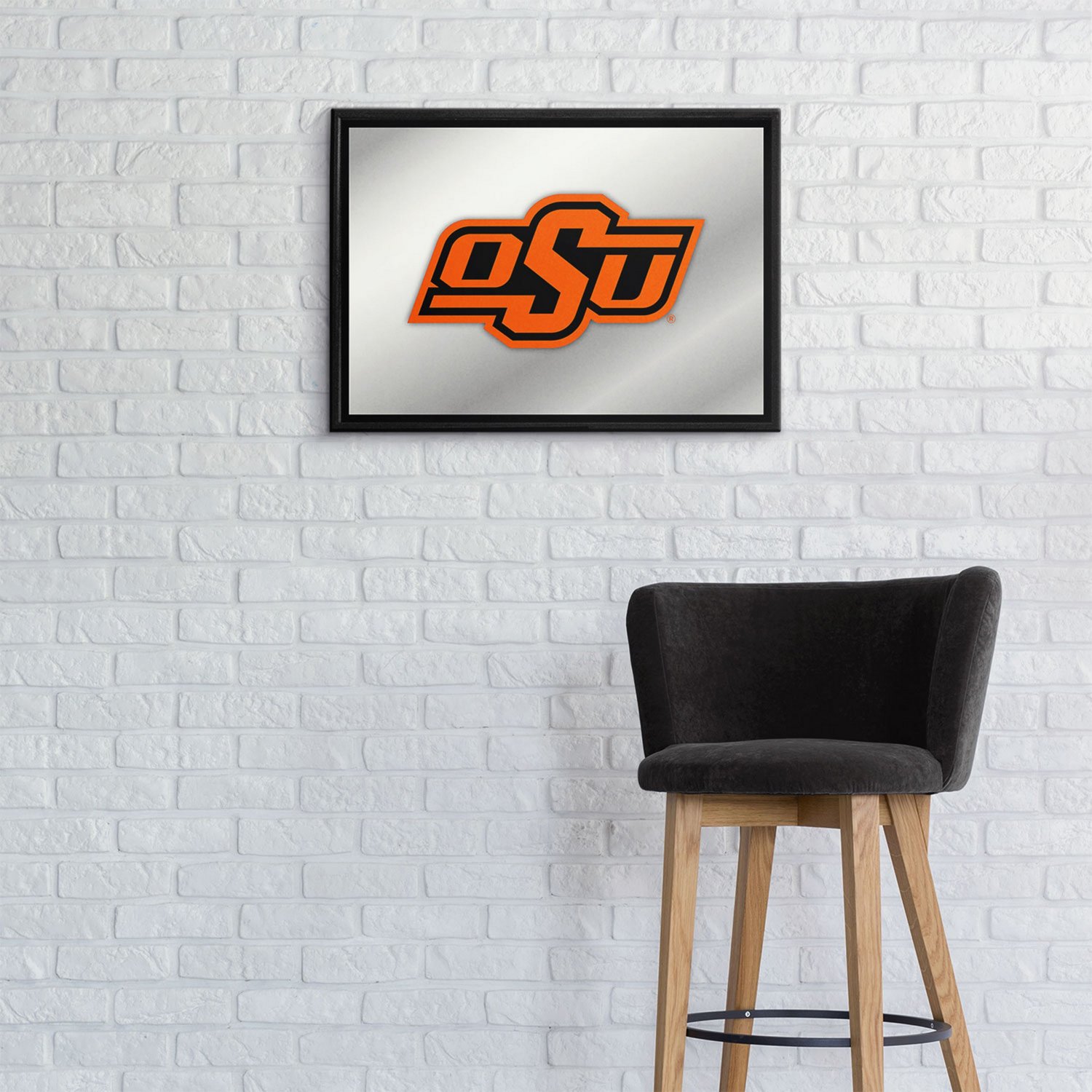 The Fan-Brand Oklahoma State University Framed Mirrored Wall Sign - view number 3