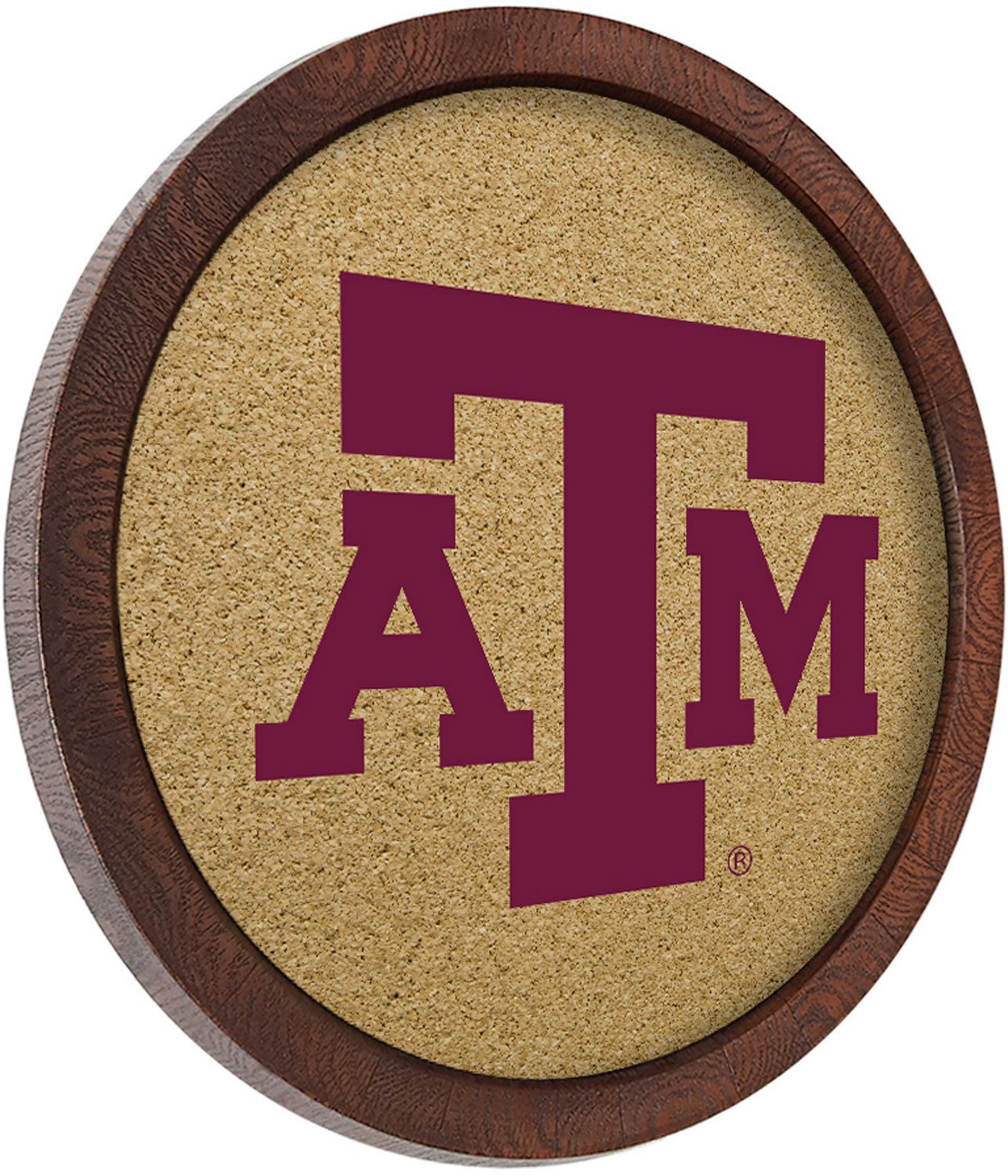 The Fan-Brand Texas A&M University “Faux” Barrel Framed Cork Board - view number 2