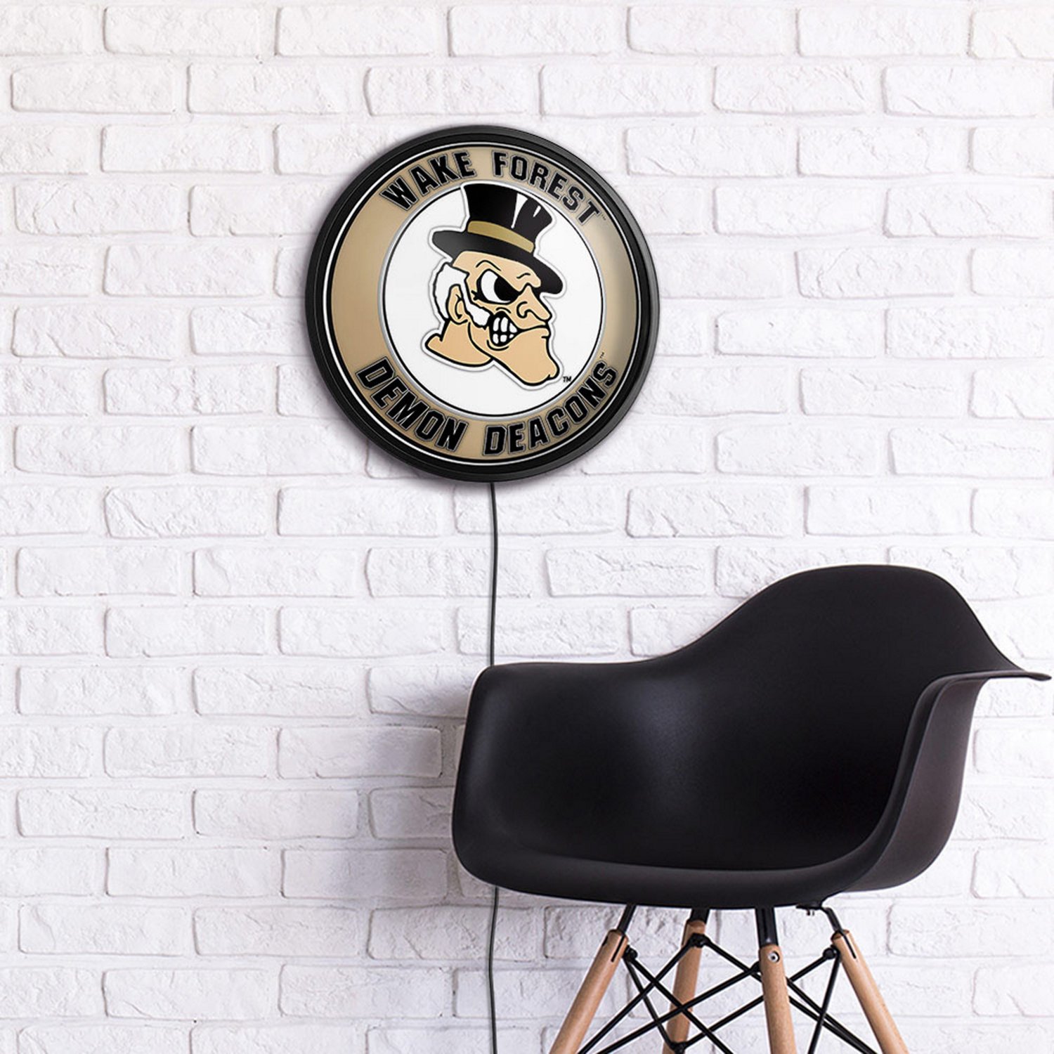 The Fan-Brand Wake Forest University Mascot Round Slimline Lighted Wall Sign - view number 4