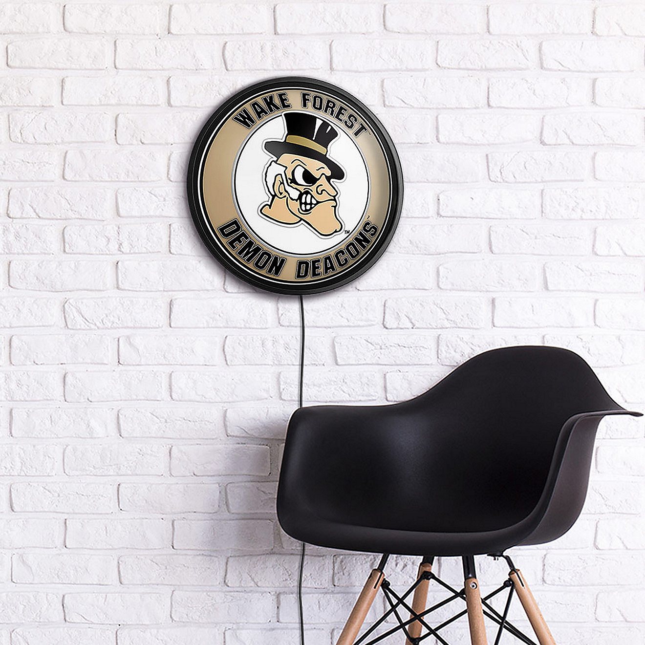 The Fan-Brand Wake Forest University Mascot Round Slimline Lighted Wall Sign                                                     - view number 4