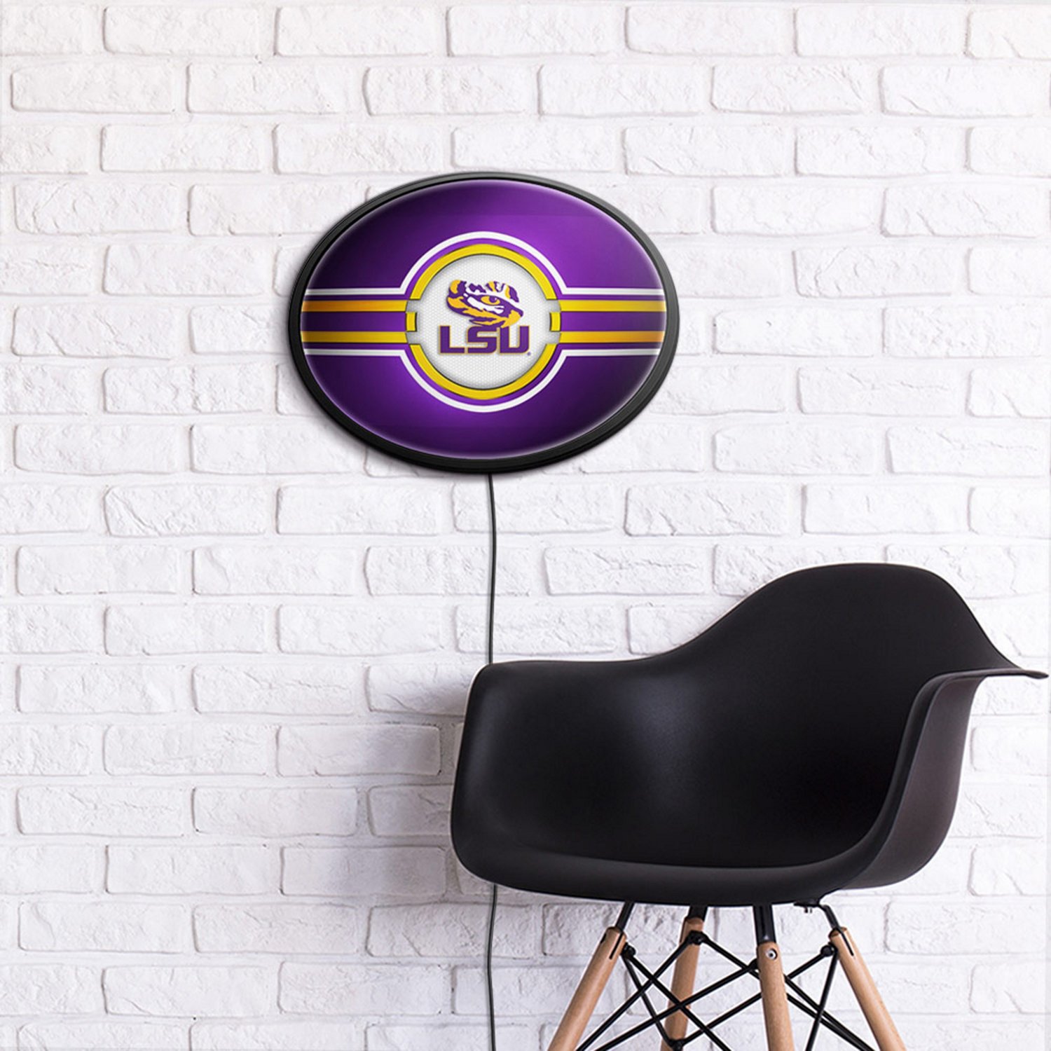 The Fan-Brand Louisiana State University Oval Slimline Lighted Wall Sign - view number 4