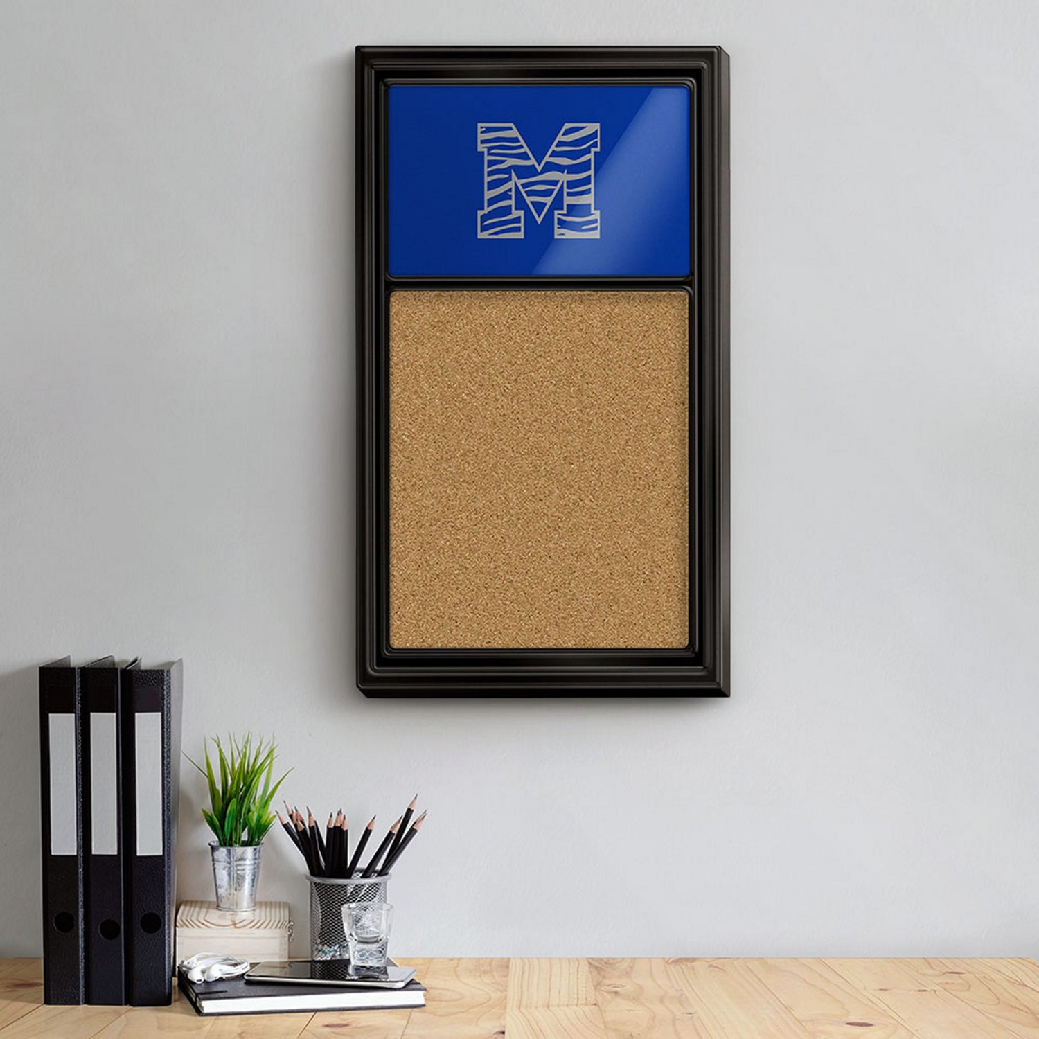 The Fan-Brand University of Memphis Striped M Cork Note Board - view number 3