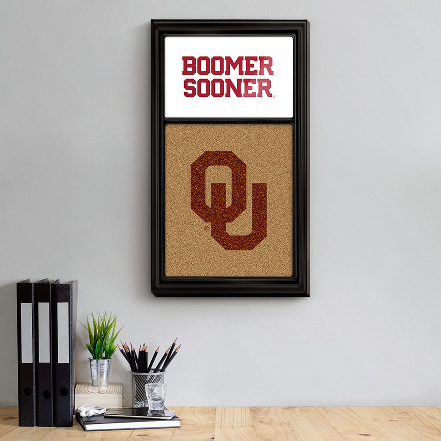 The Fan-Brand University of Oklahoma Cork Dual Logo Boomer Note Board - view number 3