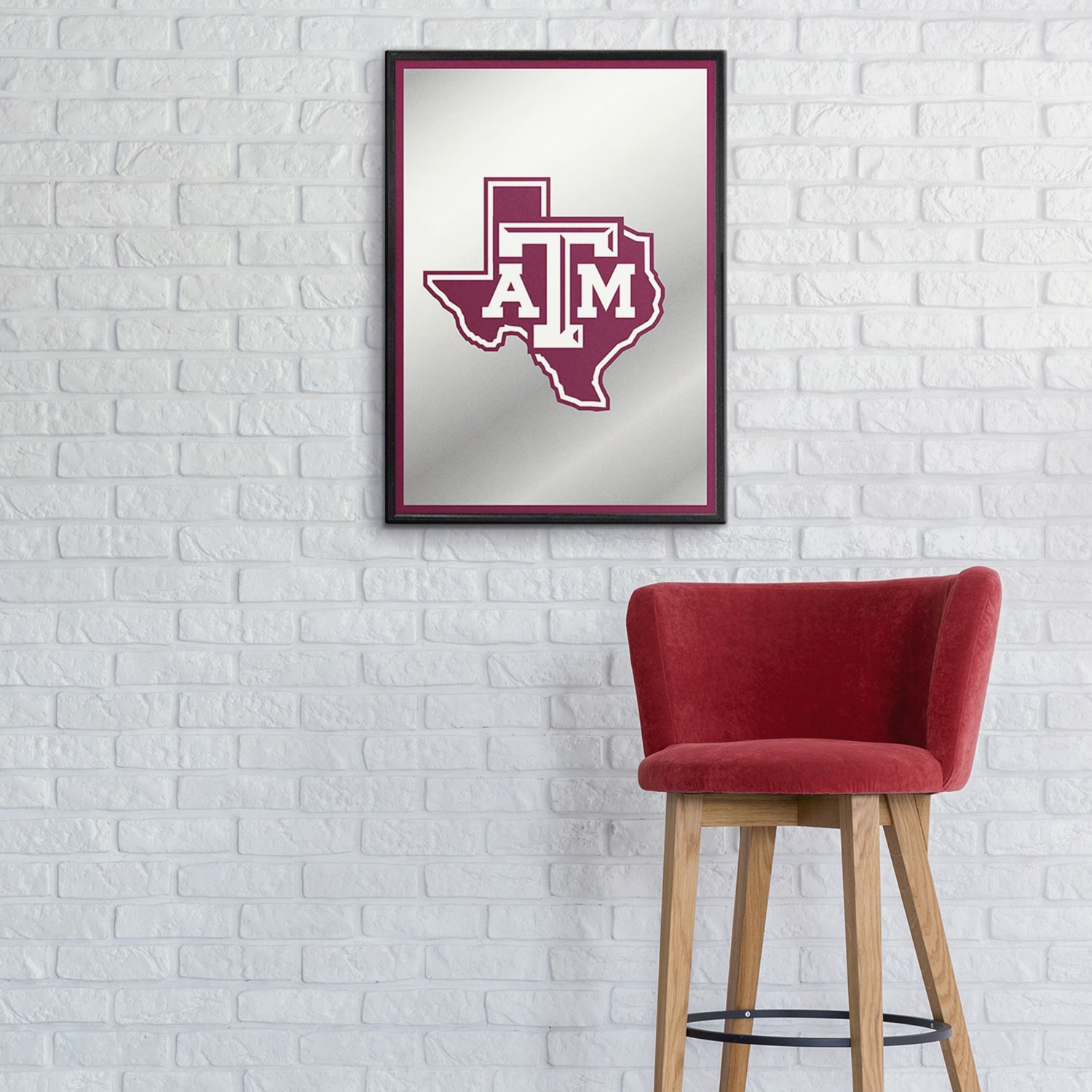 The Fan-Brand Texas A&M University: Texas Framed Mirrored Wall Sign - view number 3
