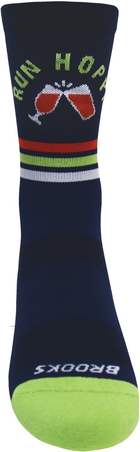 Brooks Adults' Tempo Knit Run Hoppy Running Crew Socks Academy