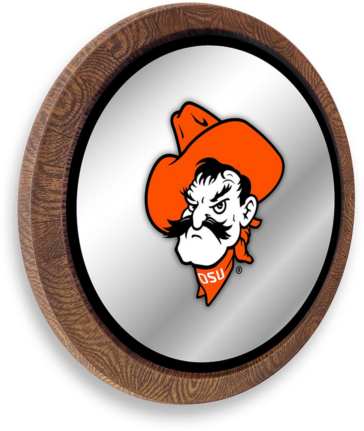 The Fan-Brand Oklahoma State University Mascot Faux Barrel Top Mirrored Wall Sign - view number 2