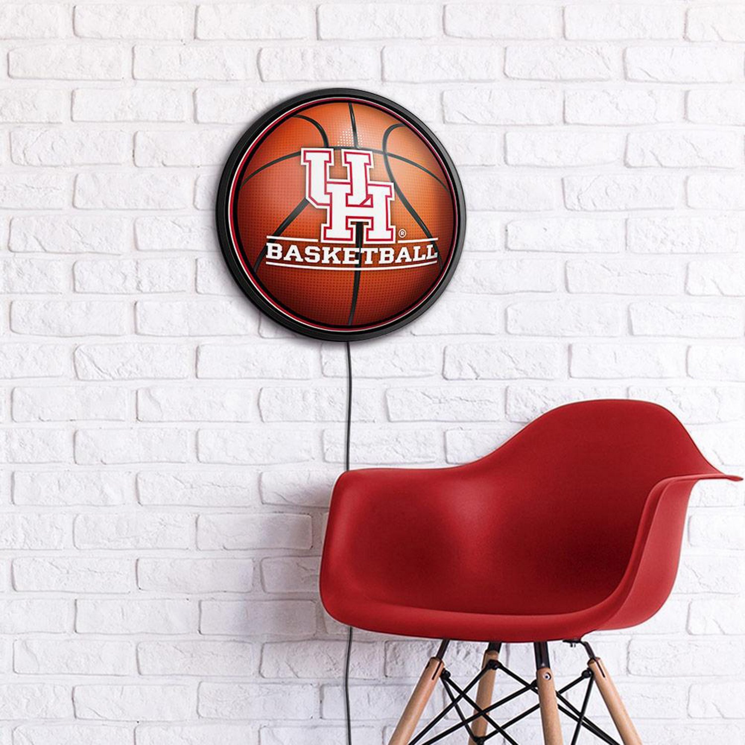 The Fan-Brand University of Houston Basketball Round Slimline Lighted Sign - view number 2