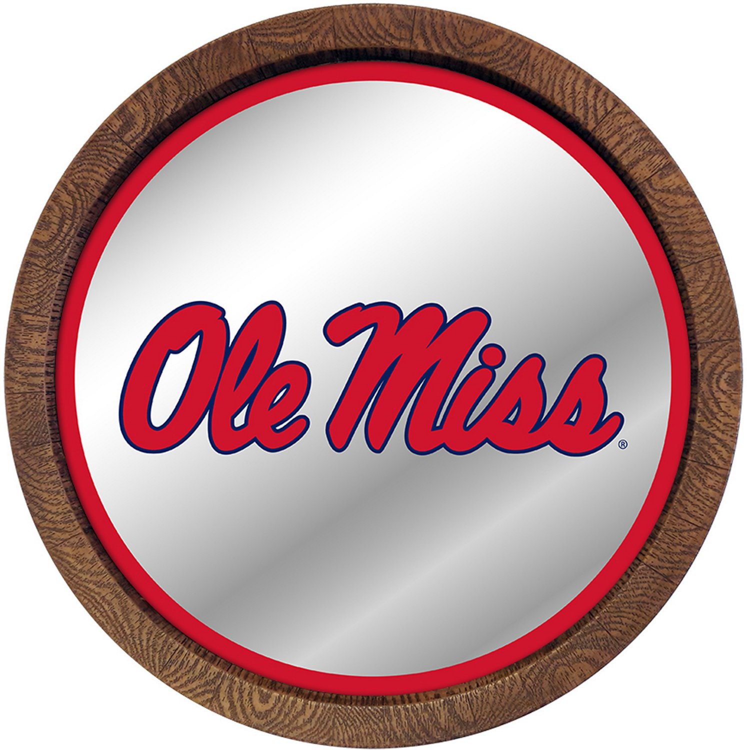 The Fan-Brand University of Mississippi Barrel Top Mirrored Sign