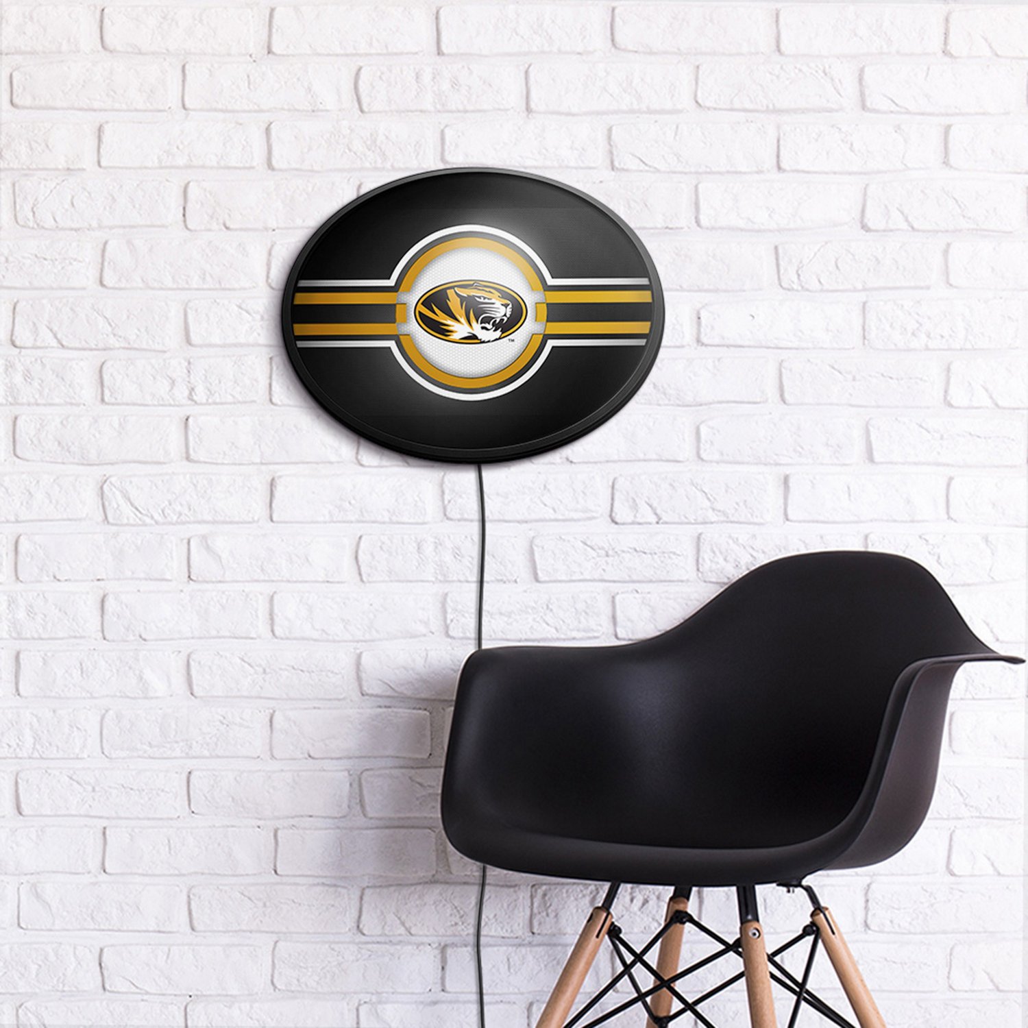The Fan-Brand University of Missouri Black Oval Slimline Lighted Wall Sign - view number 4