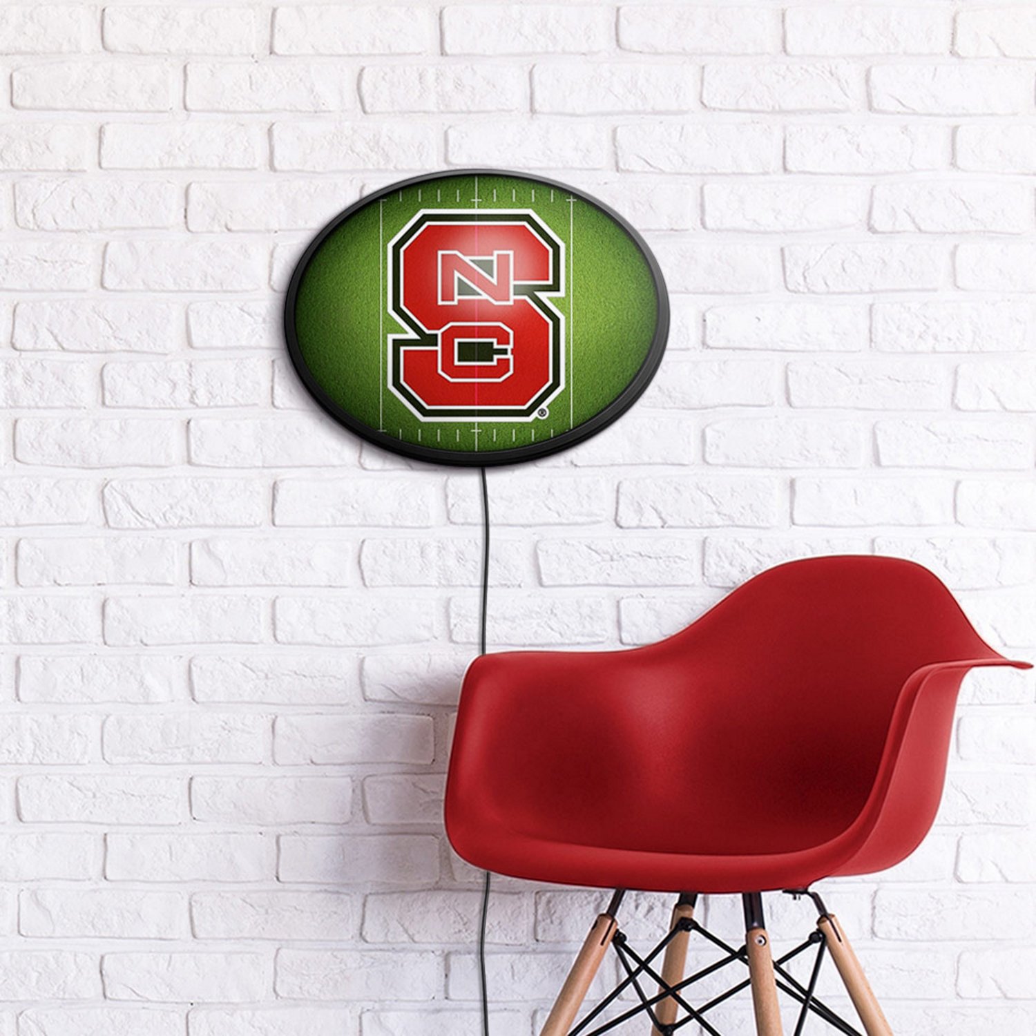 The Fan-Brand North Carolina State University On the 50 Oval Slimline Lighted Wall Sign - view number 4