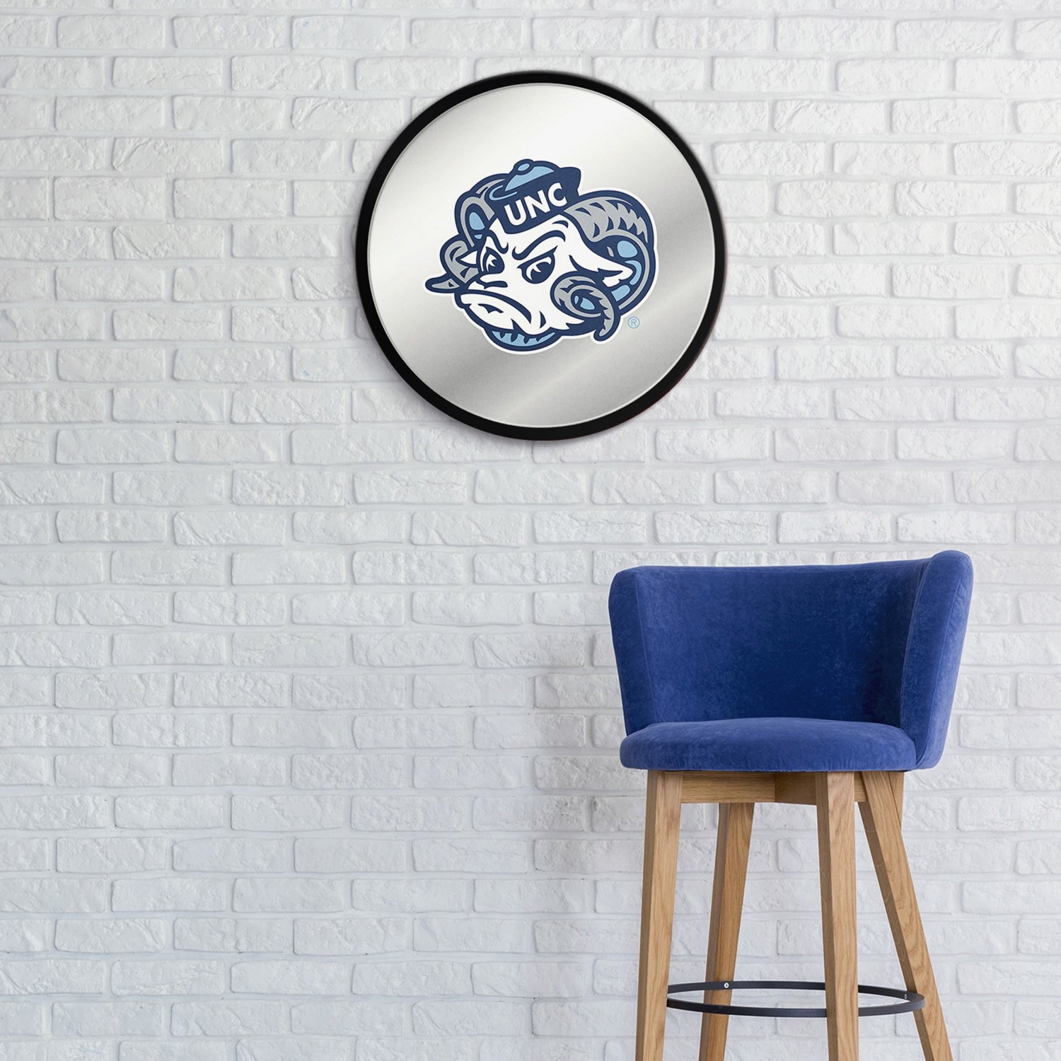 The Fan-Brand University of North Carolina Mascot Modern Disc Mirrored Wall Sign - view number 3