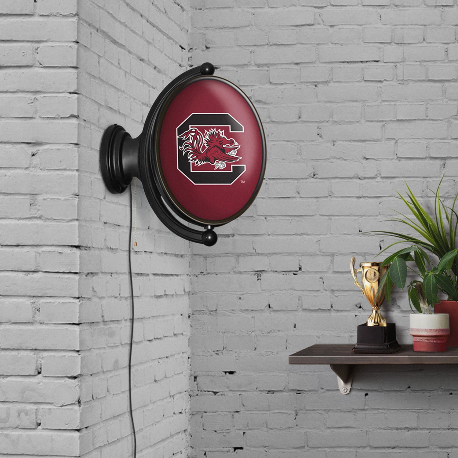 The Fan-Brand University of South Carolina Garnet Original Oval Rotating Lighted Sign  - view number 4