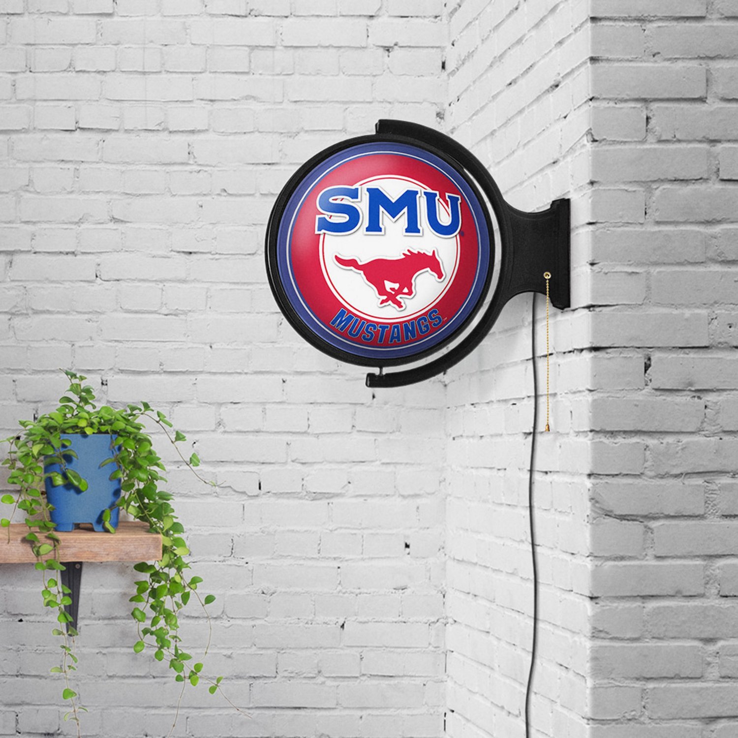 The Fan-Brand Southern Methodist University Original Round Rotating Lighted Sign  - view number 3