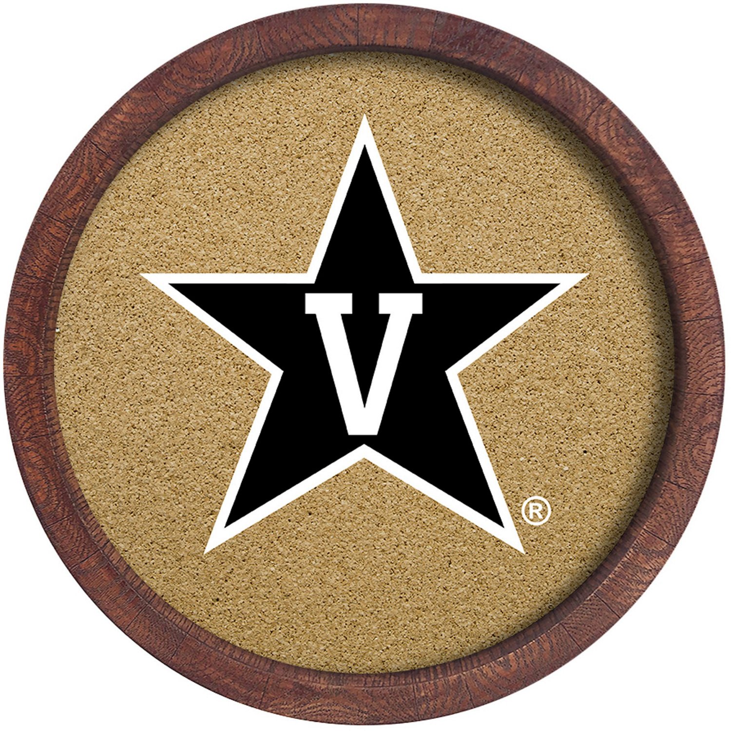 The Fan-Brand Vanderbilt University “Faux” Barrel Framed Cork Board - view number 1