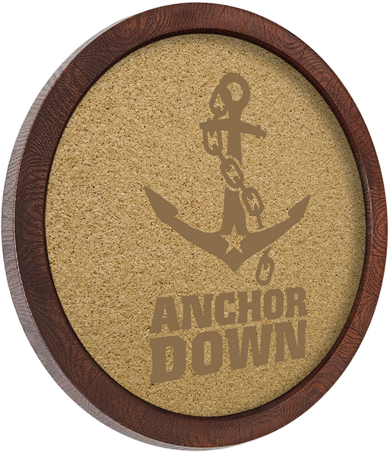 The Fan-Brand Vanderbilt University Anchor “Faux” Barrel Framed Cork Board - view number 2