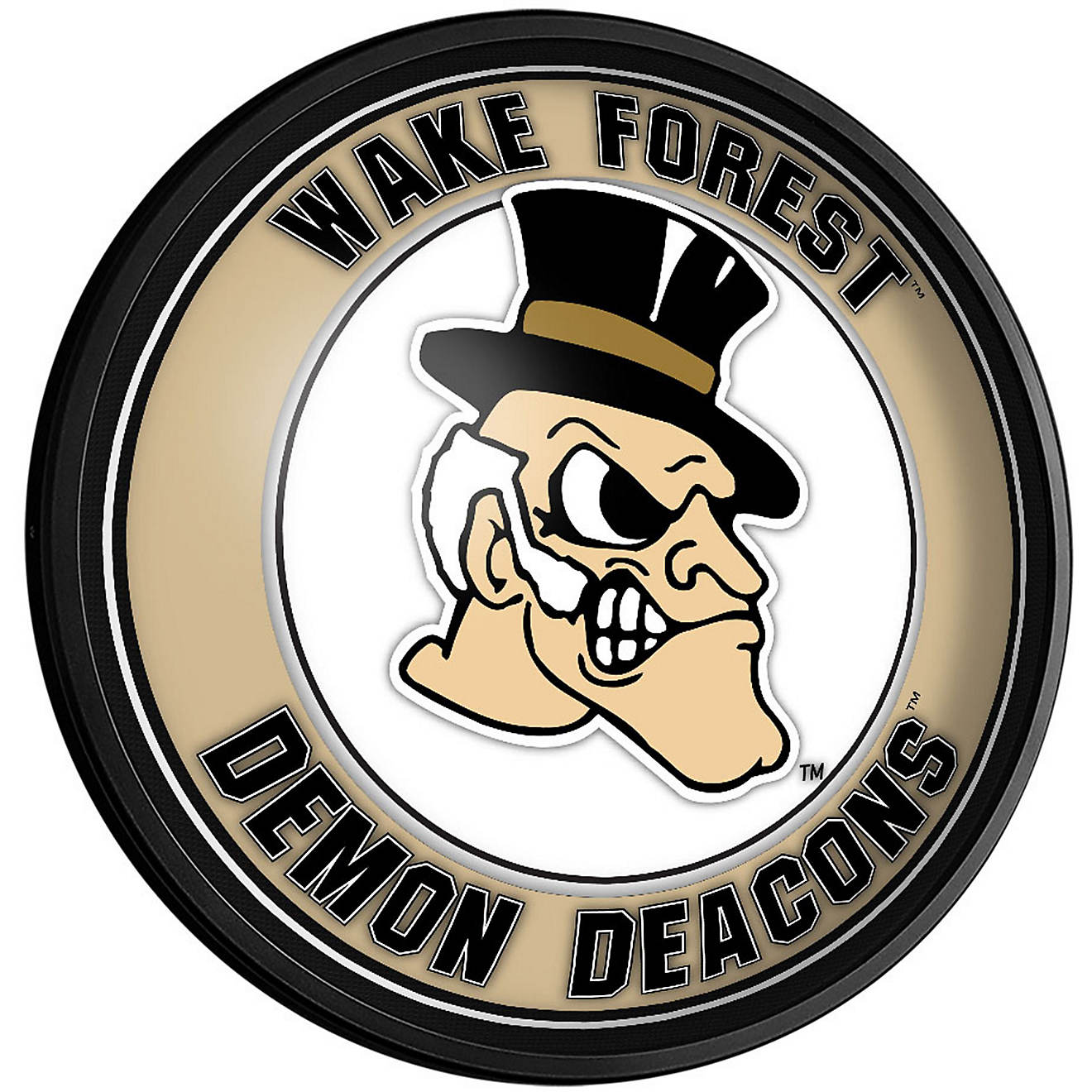 The Fan-Brand Wake Forest University Mascot Round Slimline Lighted Wall Sign                                                     - view number 1