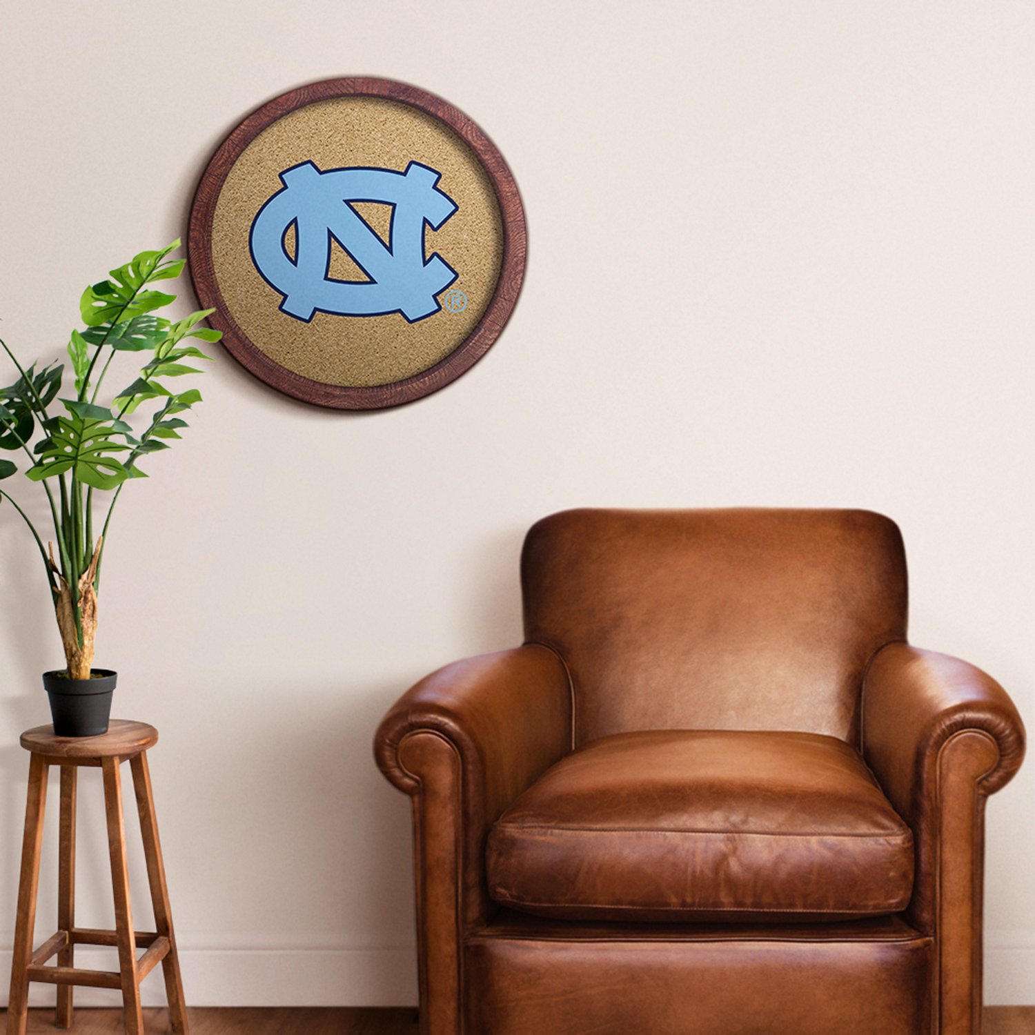 The Fan-Brand University of North Carolina “Faux” Barrel Framed Cork Board - view number 3
