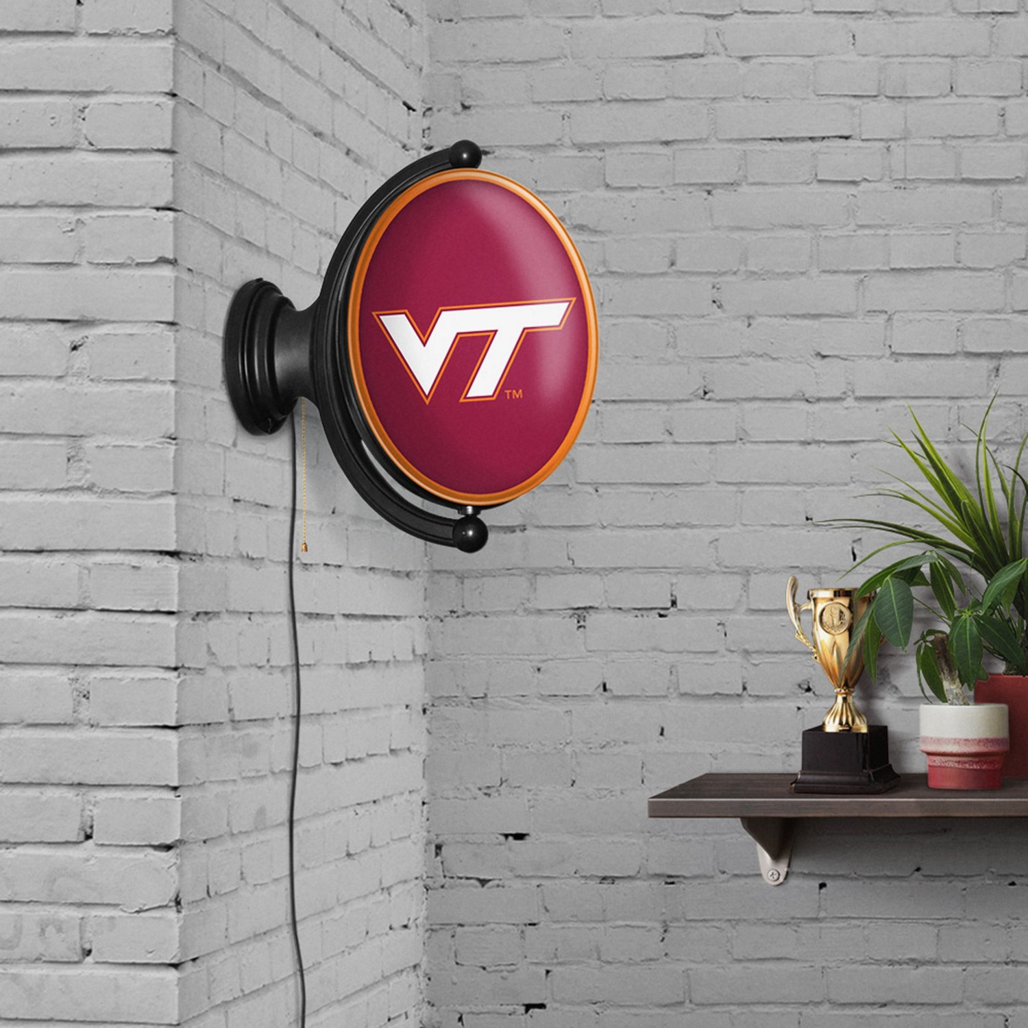 The Fan-Brand Virginia Tech Original Oval Rotating Lighted Sign  - view number 4