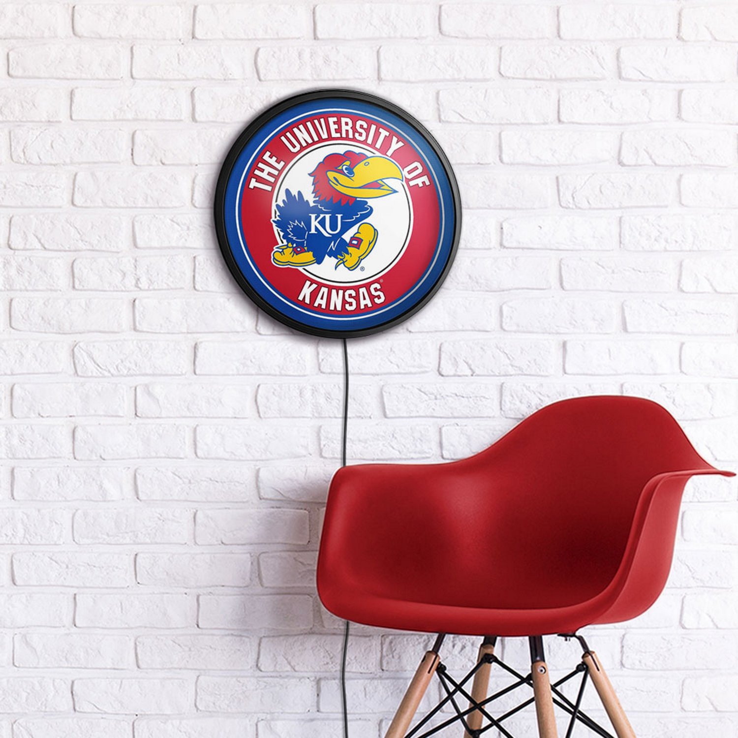 The Fan-Brand University of Kansas Round Slimline Lighted Sign - view number 4