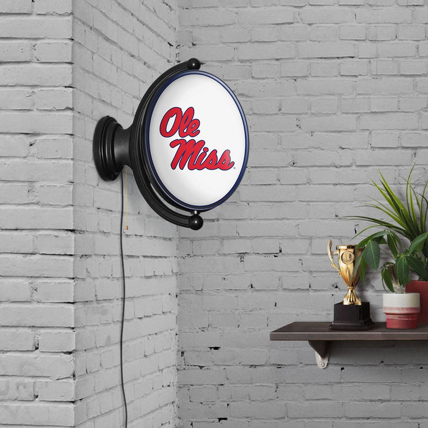 The Fan-Brand University of Mississippi Oval Rotating Lighted Sign                                                               - view number 4