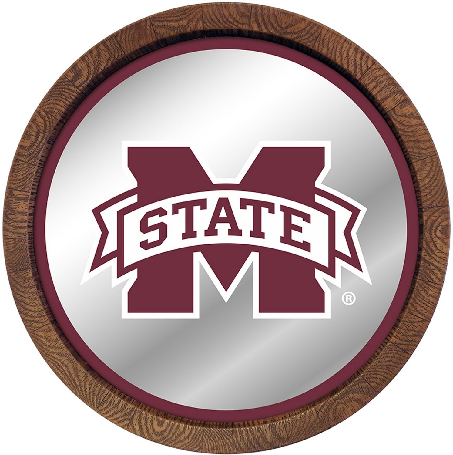 The Fan-Brand Mississippi State University Barrel Top Mirrored Sign