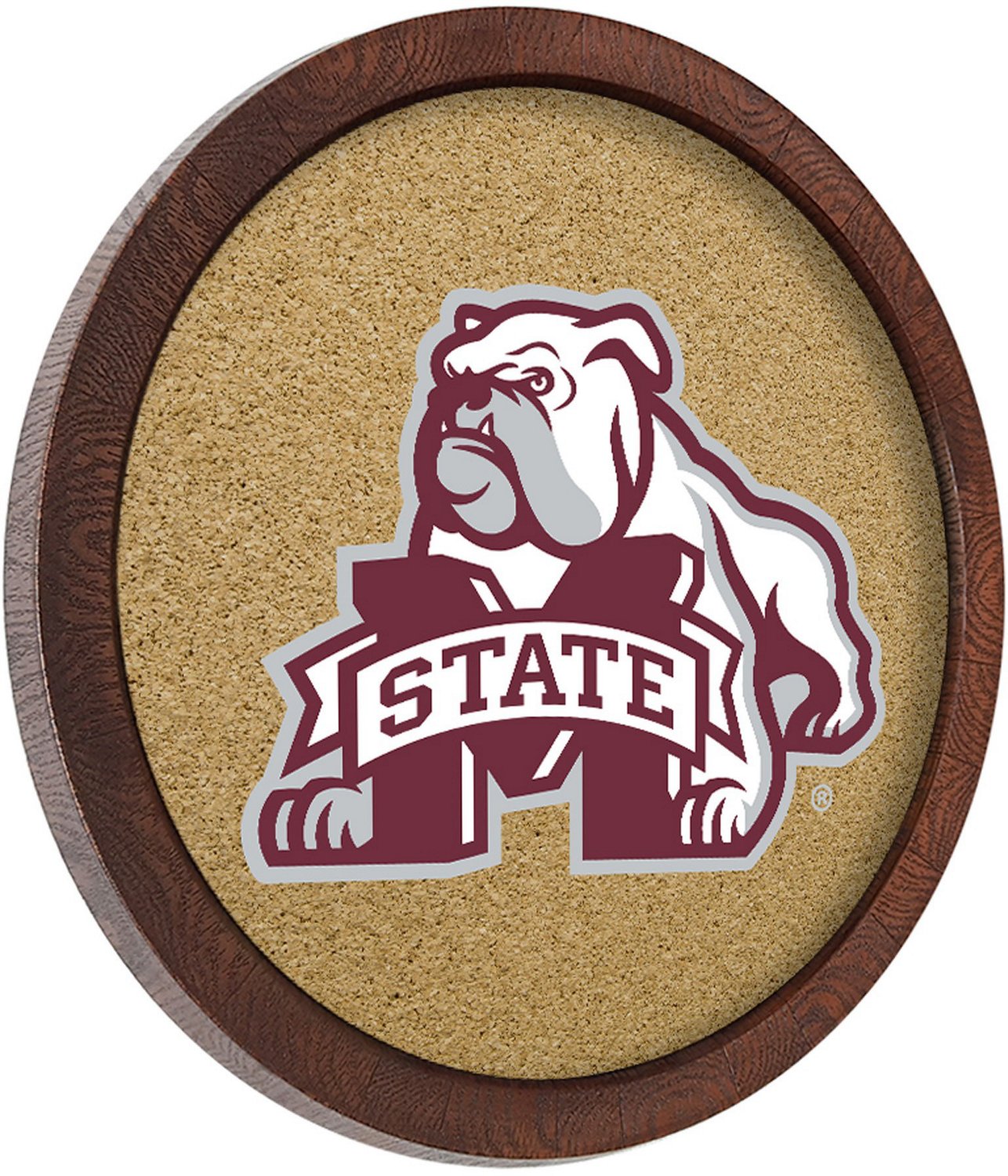 The Fan-Brand Mississippi State University Anchor Mascot “Faux” Barrel Framed Cork Board - view number 2