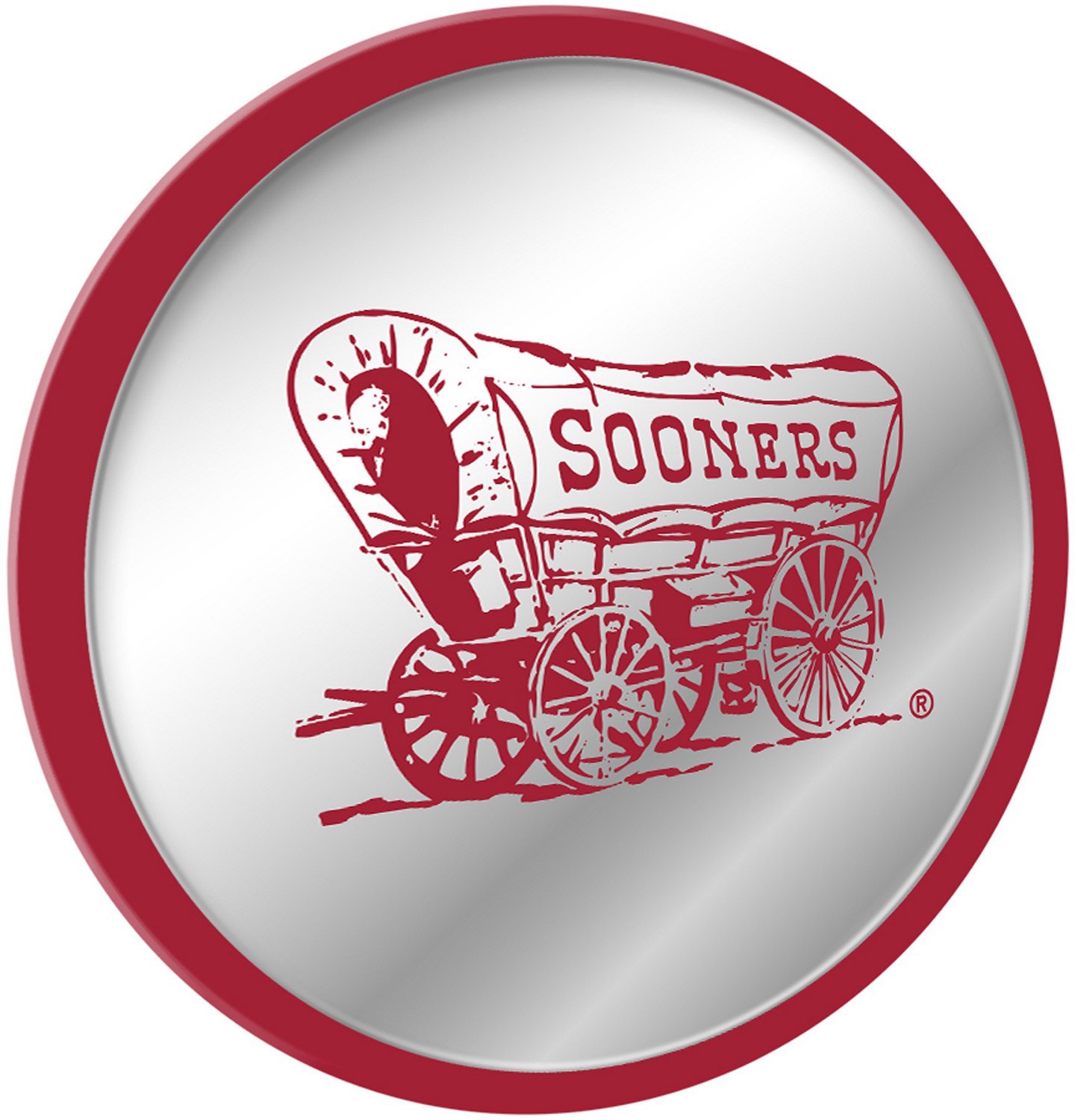 The Fan-Brand University of Oklahoma Wagon Modern Disc Mirrored Wall Sign                                                        - view number 2