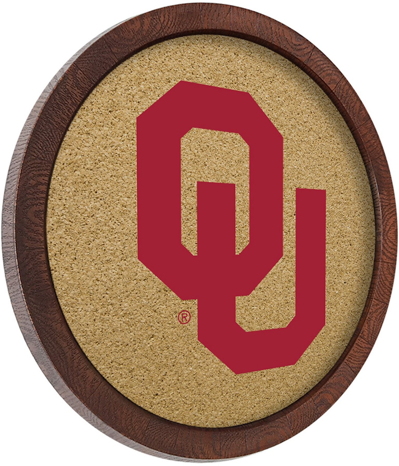 The Fan-Brand University of Oklahoma “Faux” Barrel Framed Cork Board - view number 2
