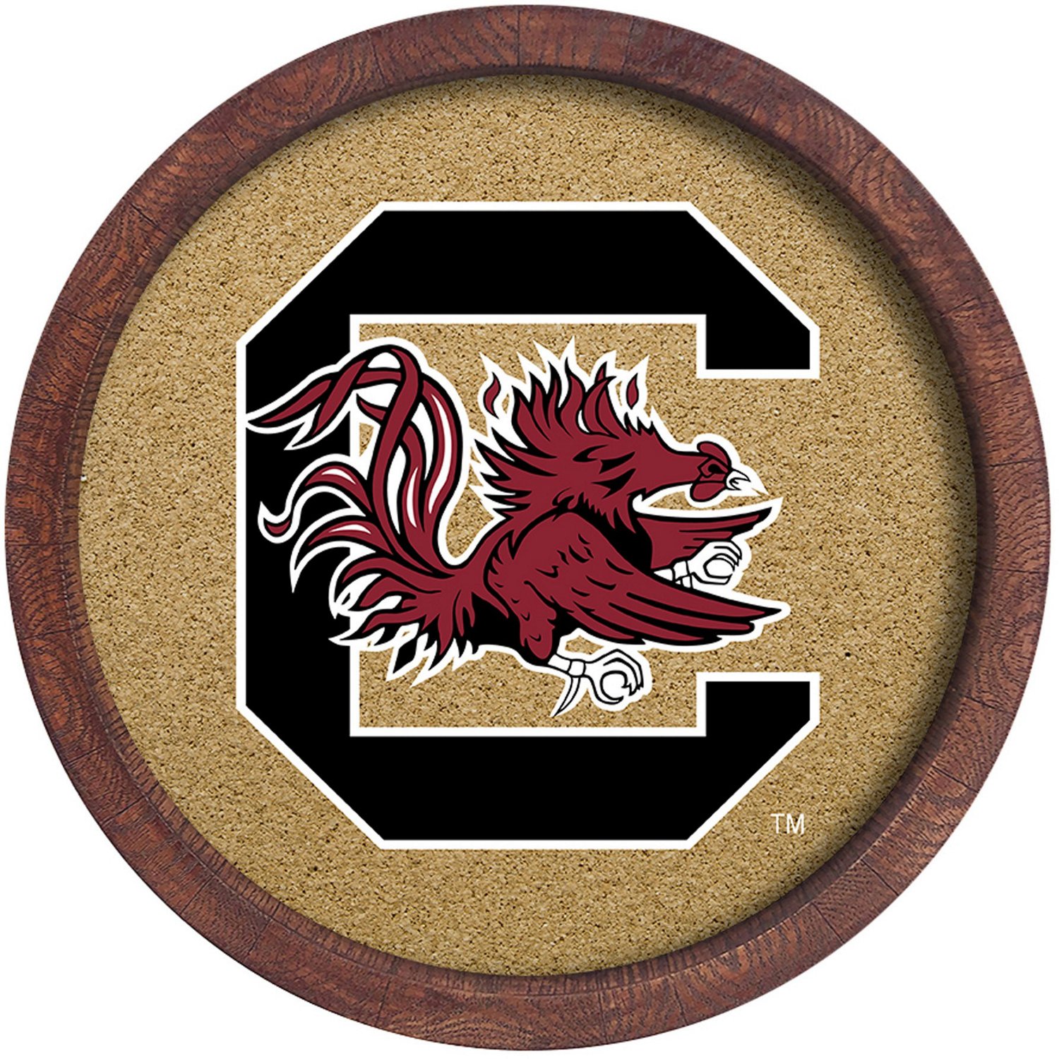 The Fan-Brand University of South Carolina “Faux” Barrel Framed Cork Board - view number 1