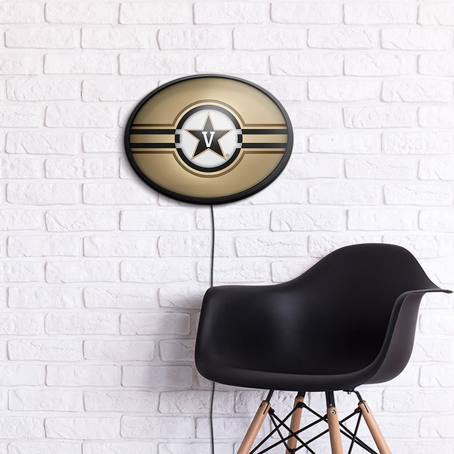 The Fan-Brand Vanderbilt University Oval Slimline Lighted Wall Sign - view number 4