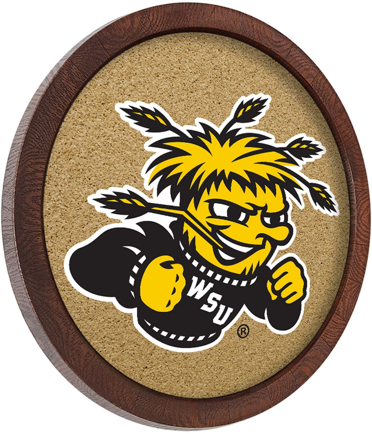 The Fan-Brand Wichita State University Anchor “Faux” Barrel Framed Cork Board - view number 2