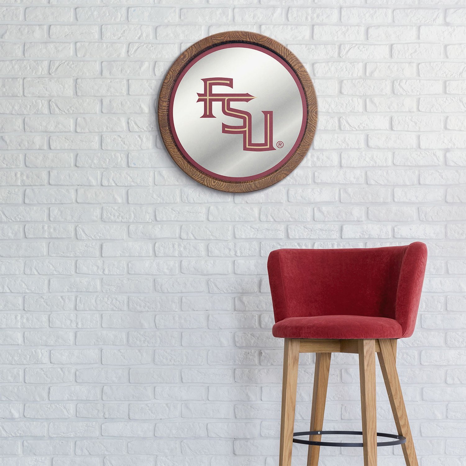 The Fan-Brand Florida State University FSU Barrel Top Mirrored Sign - view number 3
