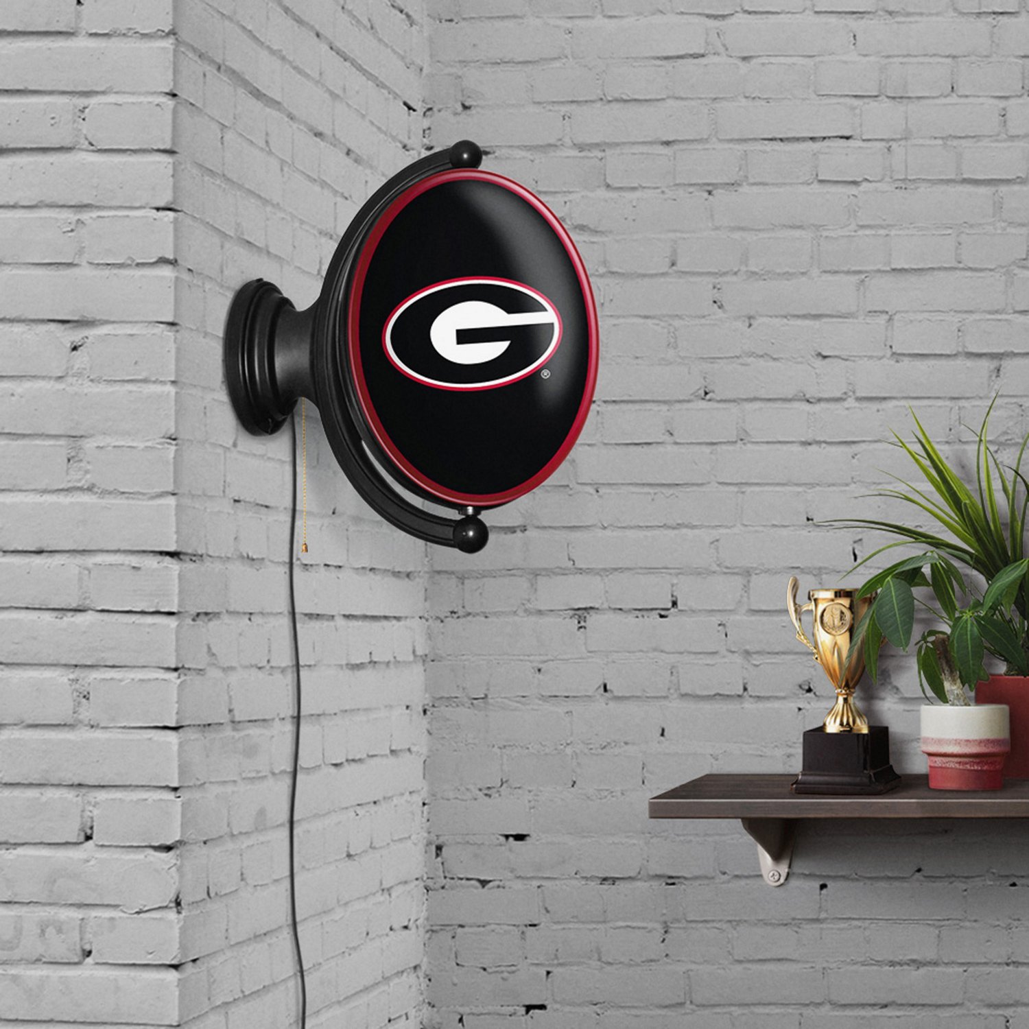 The Fan-Brand University of Georgia Oval Rotating Lighted Sign - view number 4